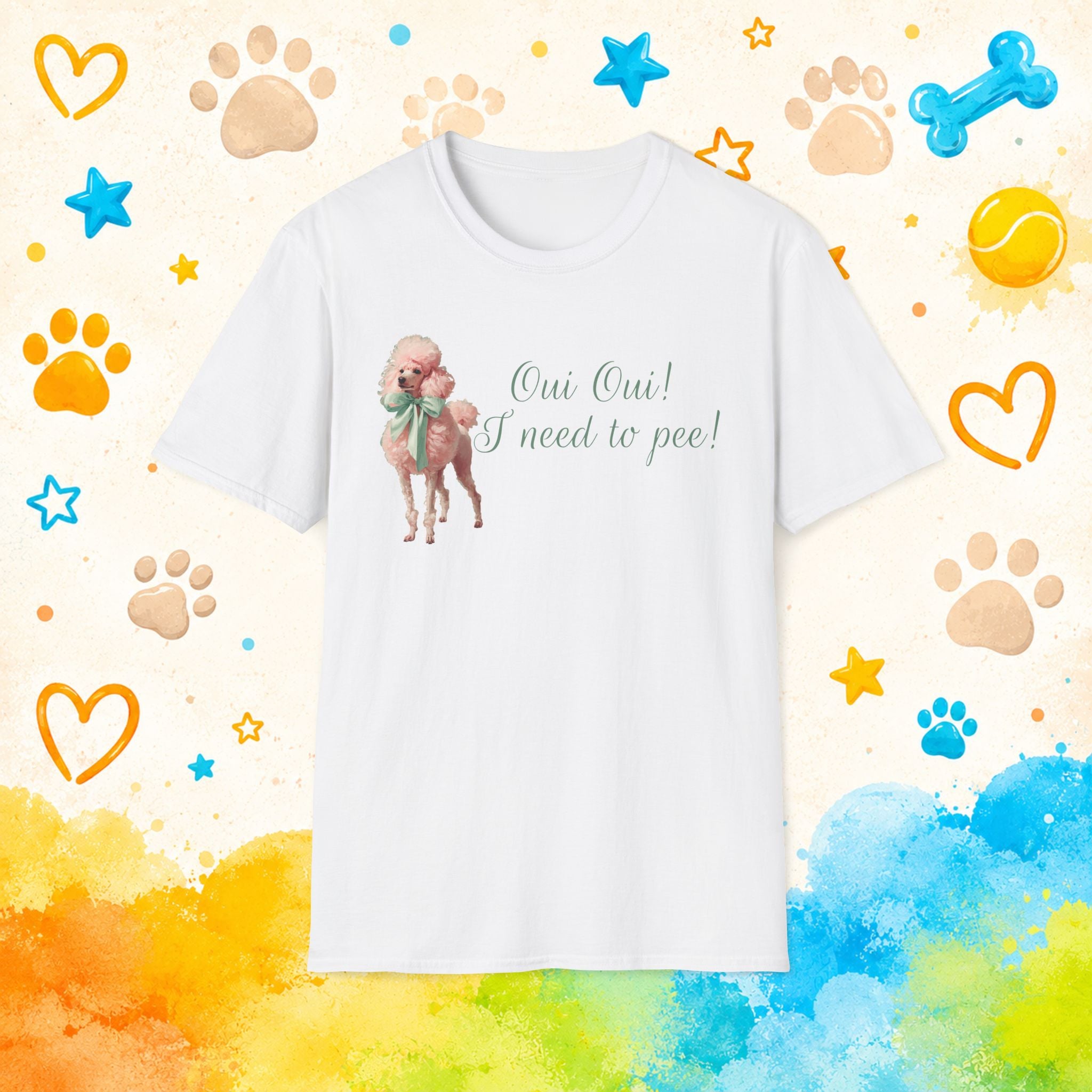 Poodle "Oui Oui! I Need to Pee!" Funny T-shirt
