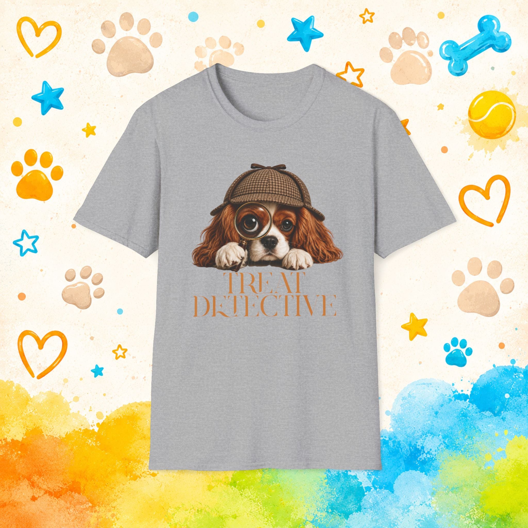 Treat Detective Funny Cavalier King Charles Spaniel T-Shirt – Sherlock Dog Humor Tee