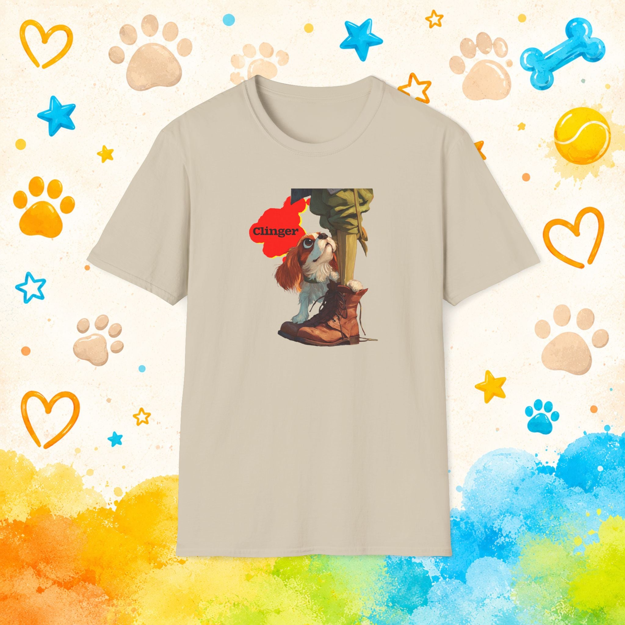 Clinger Cavalier King Charles Spaniel T-Shirt – Velcro Dog Life Funny Pet Lover Tee