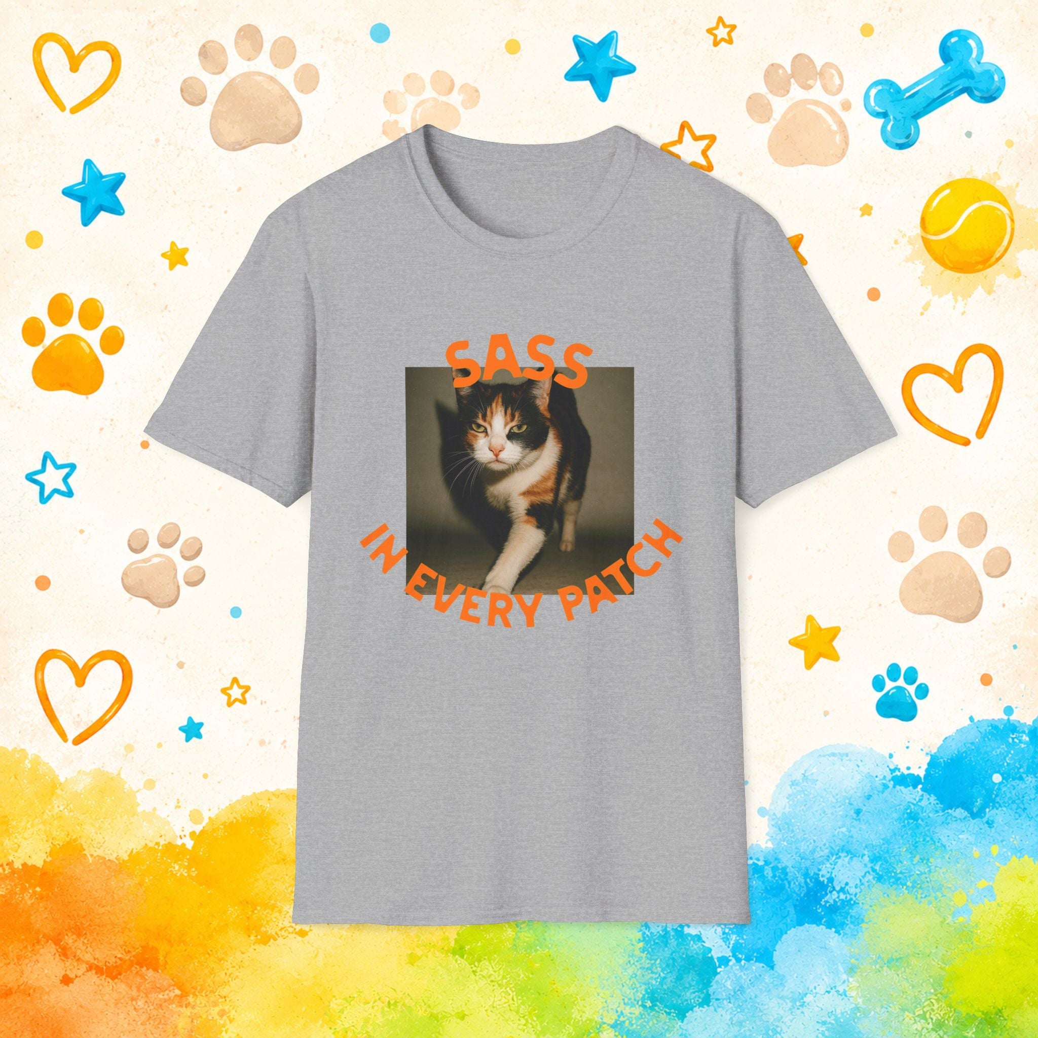 Cat "Sass in Every Patch" T-shirt