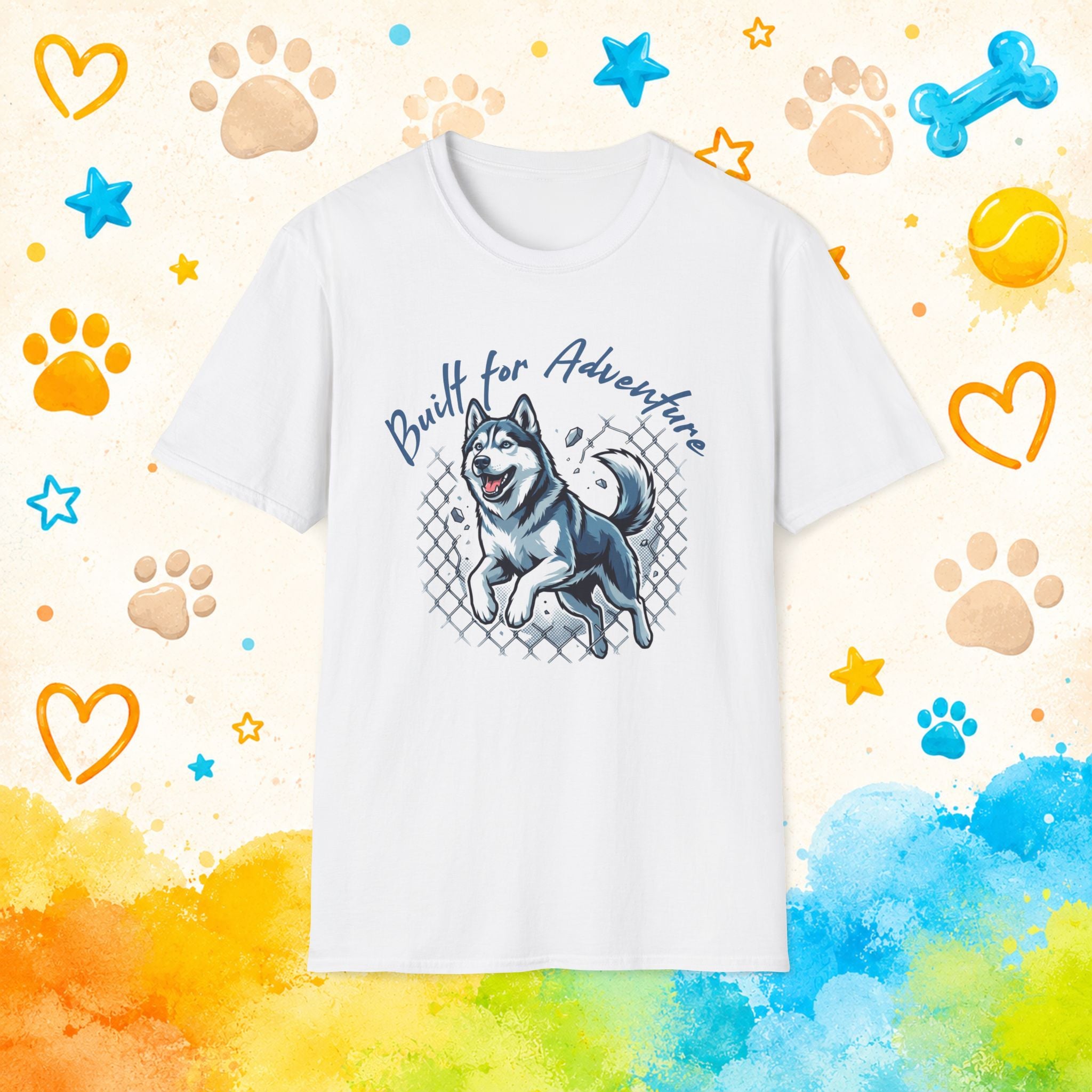 Built for Adventure | Siberian Husky Graphic T-Shirt | Funny Husky Personality Tee for Dog Lovers