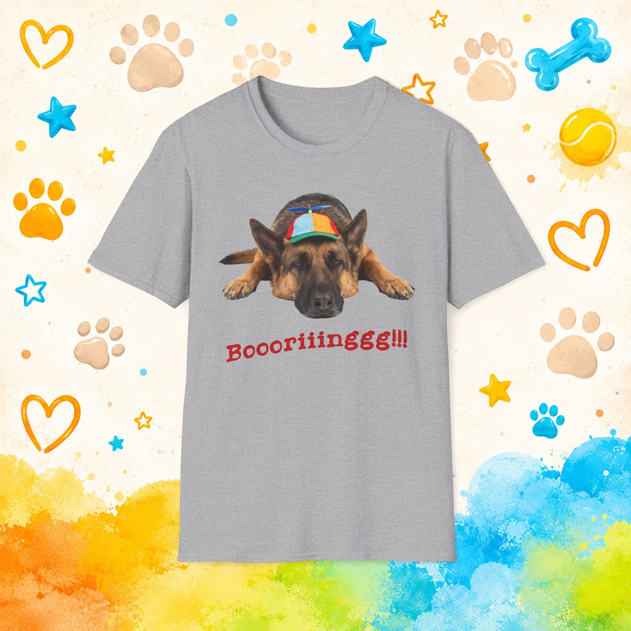 German Shepherd "Boooriinngg" T-Shirt