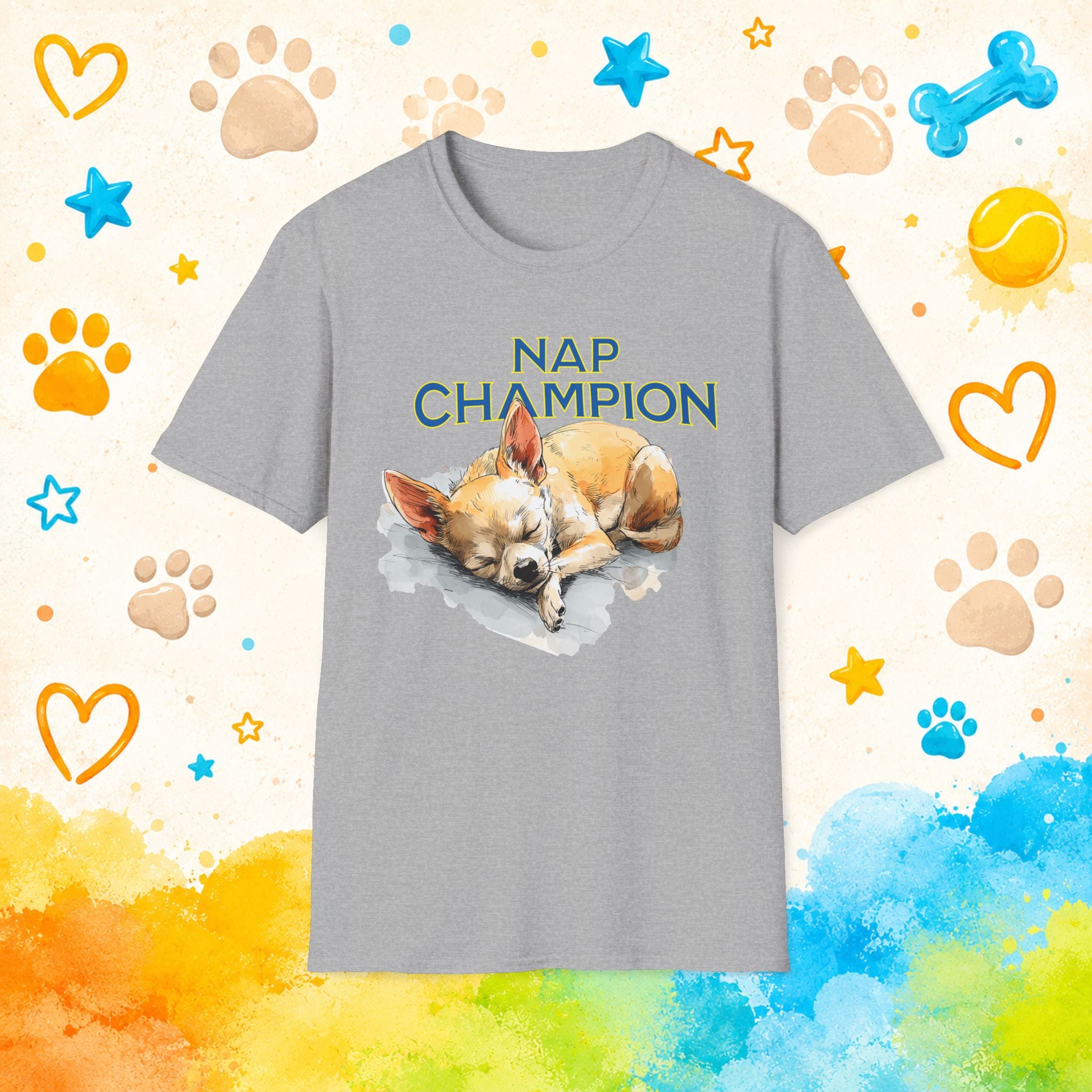Nap Champion Funny Chihuahua T-Shirt – Sleepy Dog Lover Humor Tee