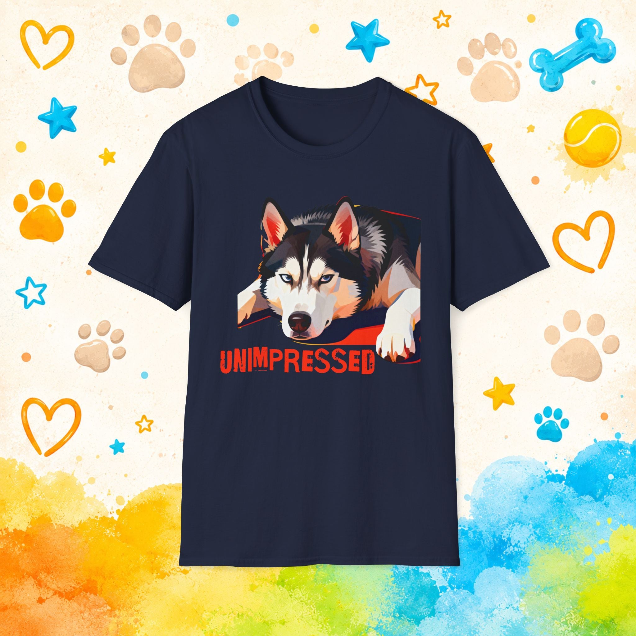 Unimpressed | Funny Siberian Husky T-Shirt | Judgmental Husky Graphic Tee for Dog Lovers