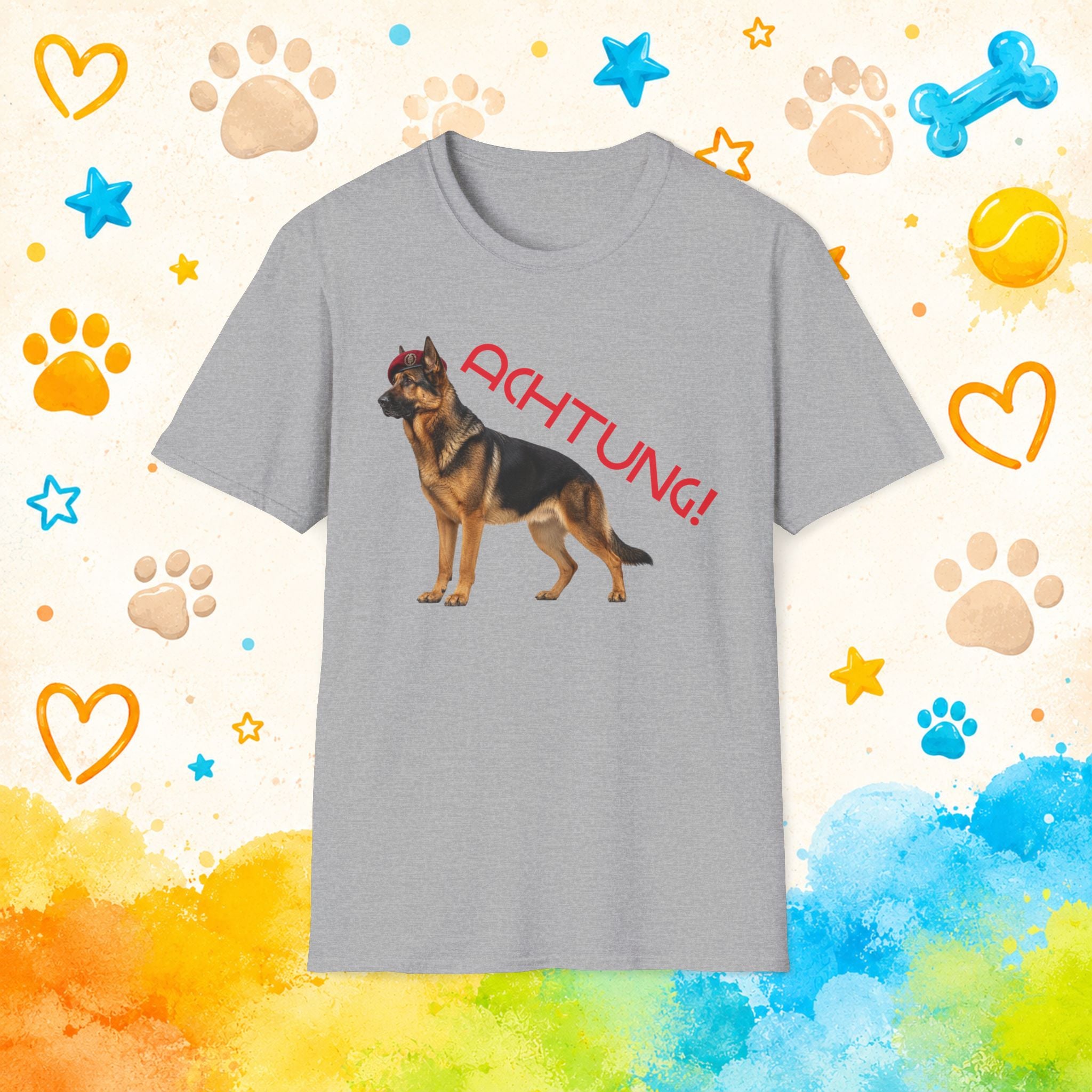 German Shepherd Achtung! T-Shirt — Police K9 Guard Dog Tee
