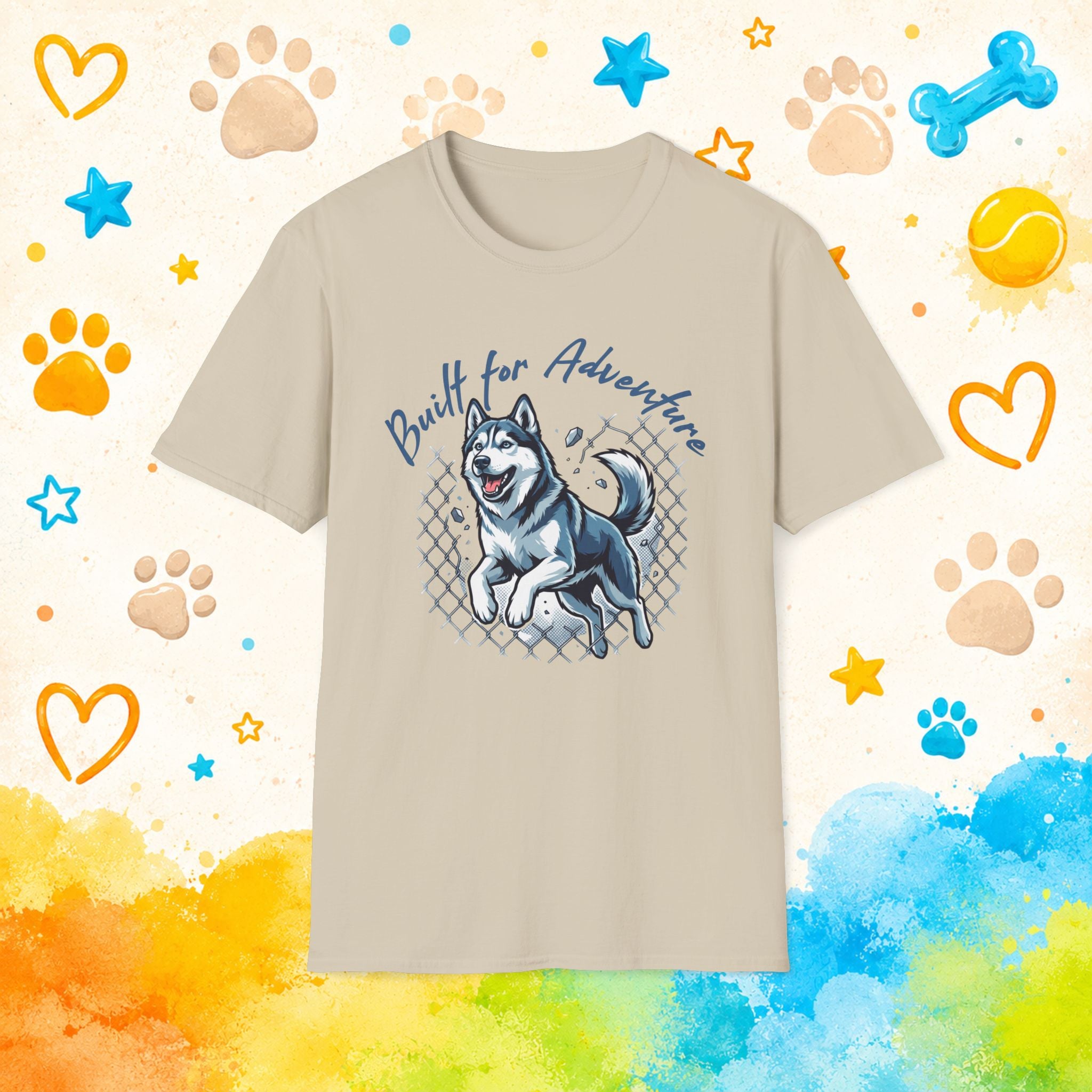 Built for Adventure | Siberian Husky Graphic T-Shirt | Funny Husky Personality Tee for Dog Lovers