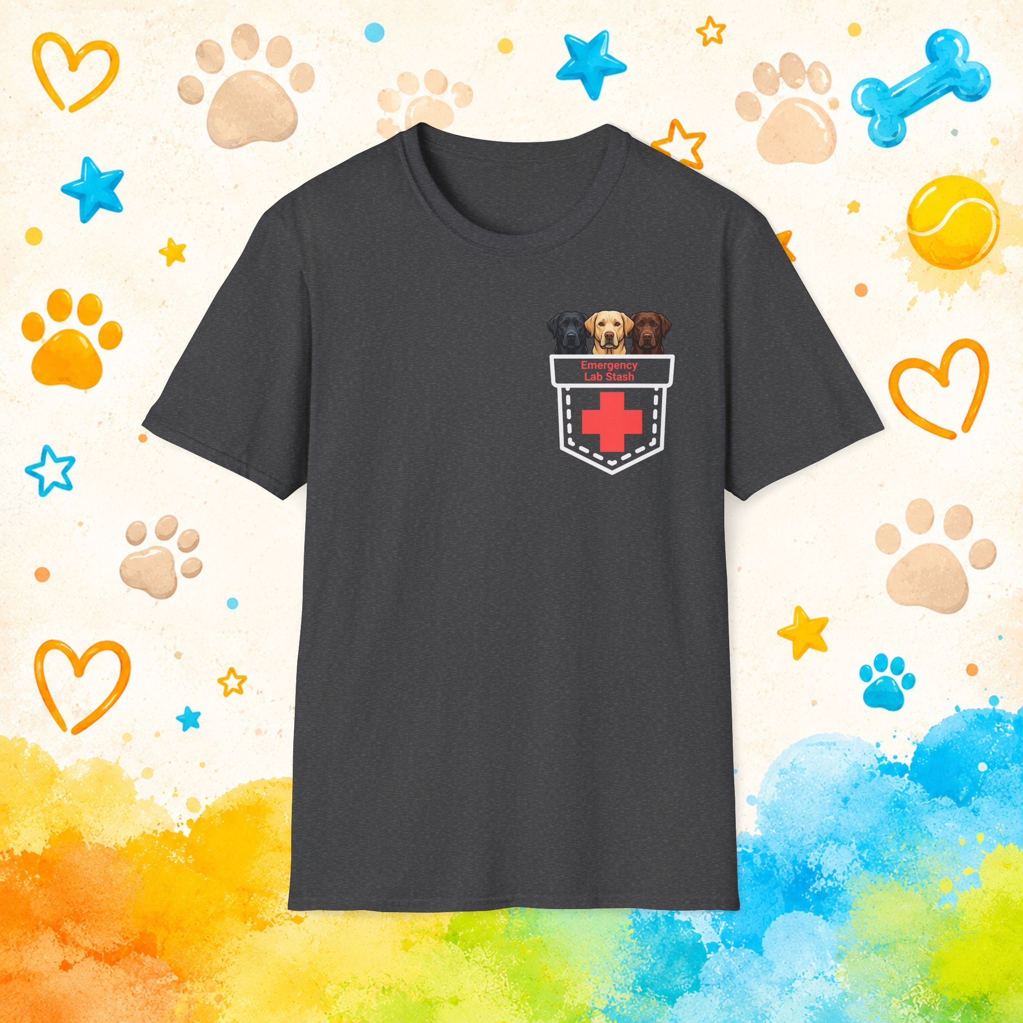 Emergency Lab Stash Funny Labrador Retriever T-Shirt – Pocket Labs Dog Lover Tee