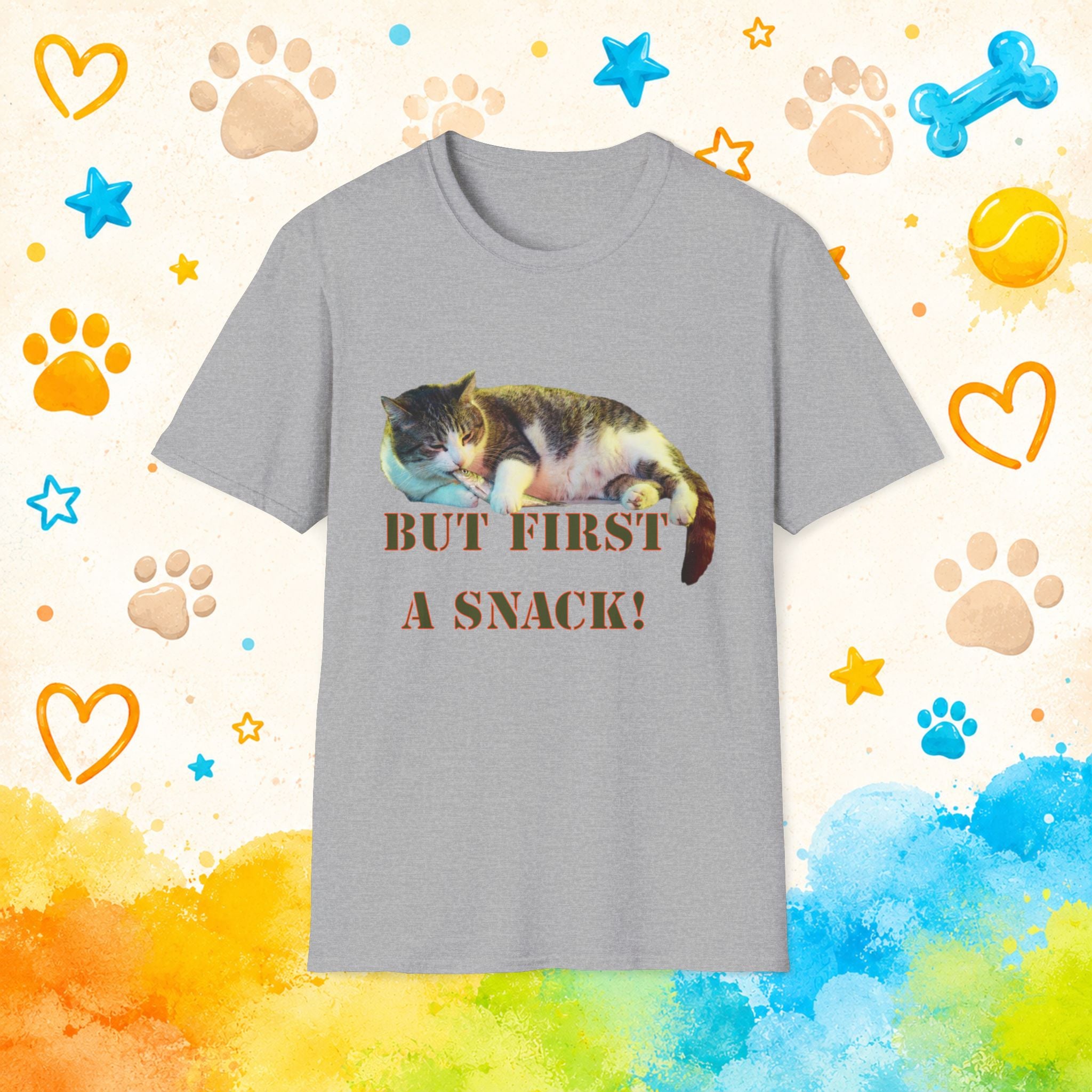 Cat "But First a Snack!" T-shirt