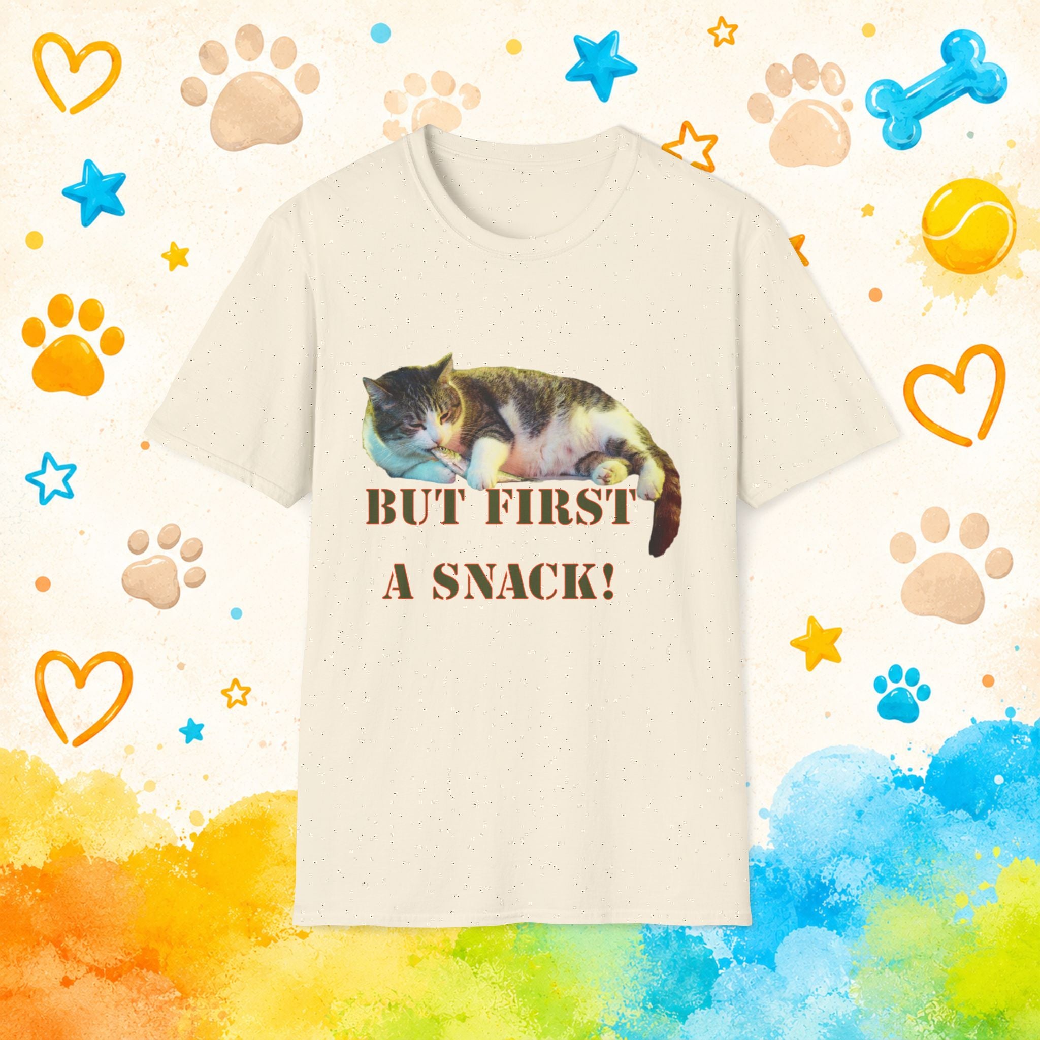 Cat "But First a Snack!" T-shirt
