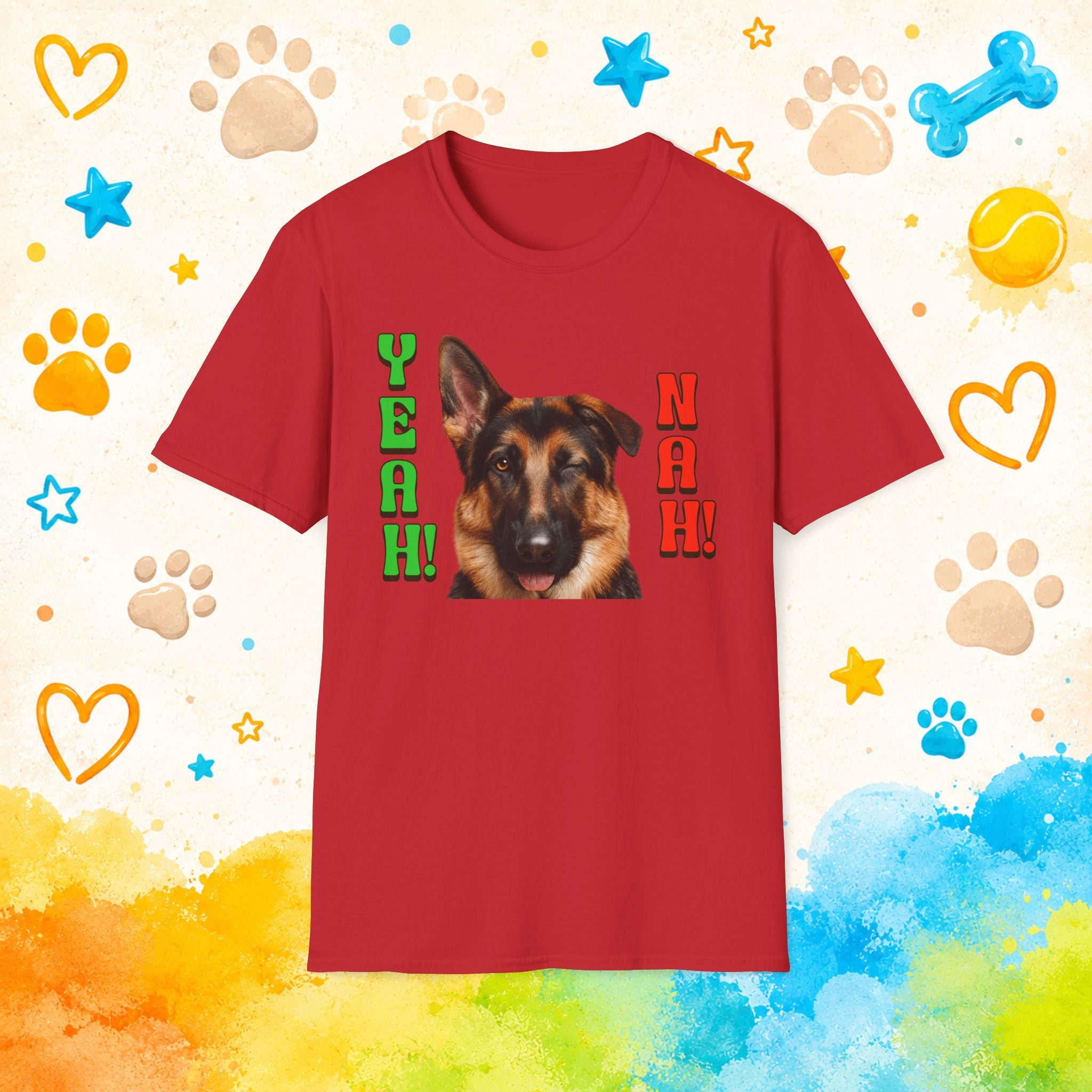 German Shepherd 'Yeah! Nah' Graphic T-Shirt