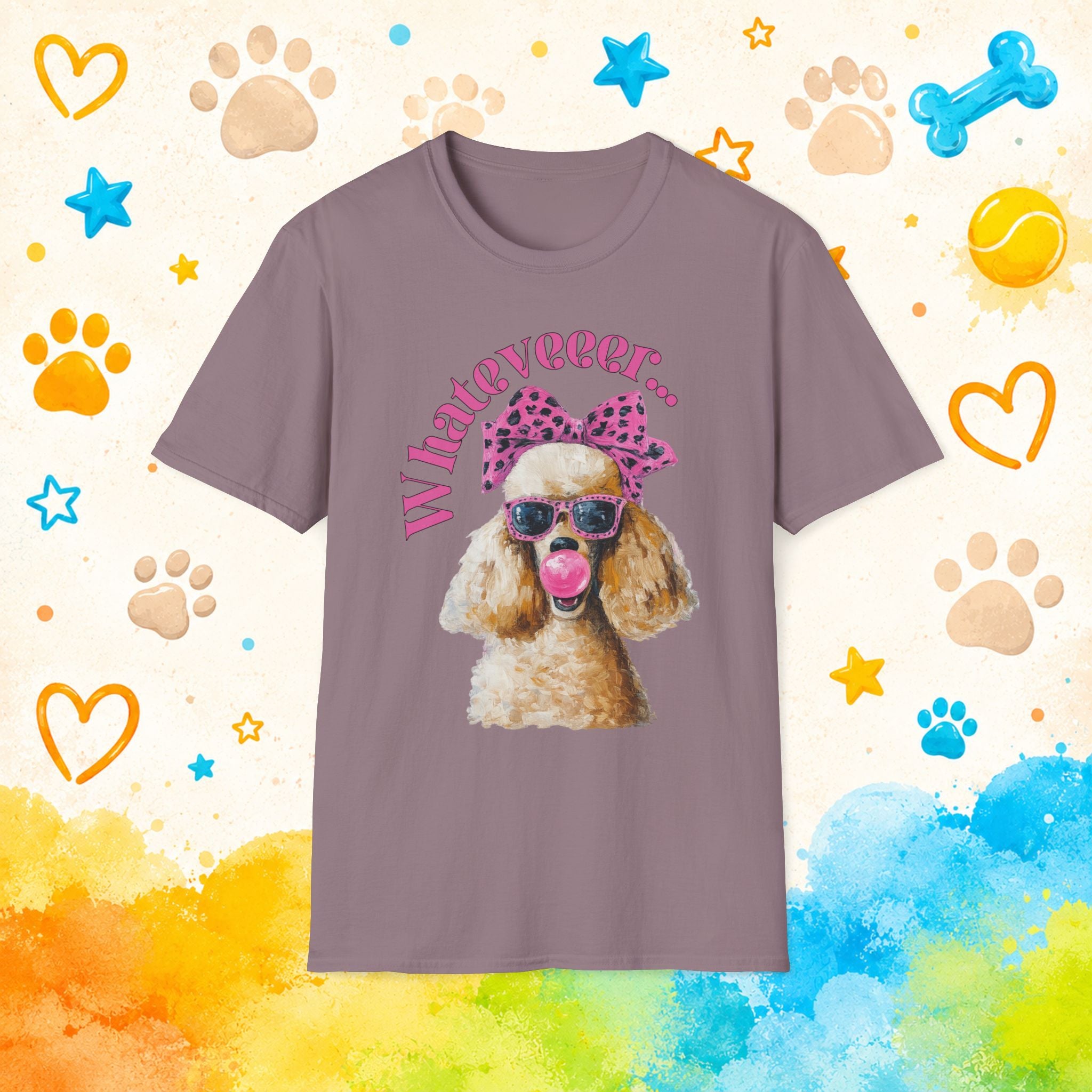 Poodle "Whatever" Sassy Bubblegum T-shirt