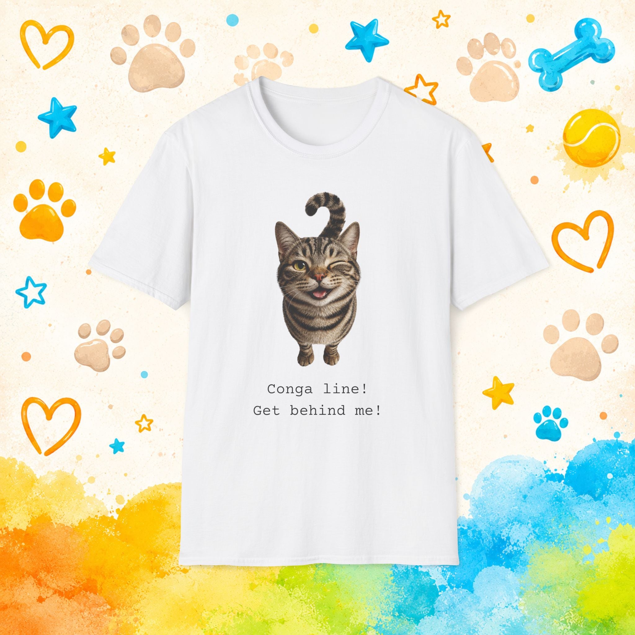 Cat Conga Line Funny T-shirt