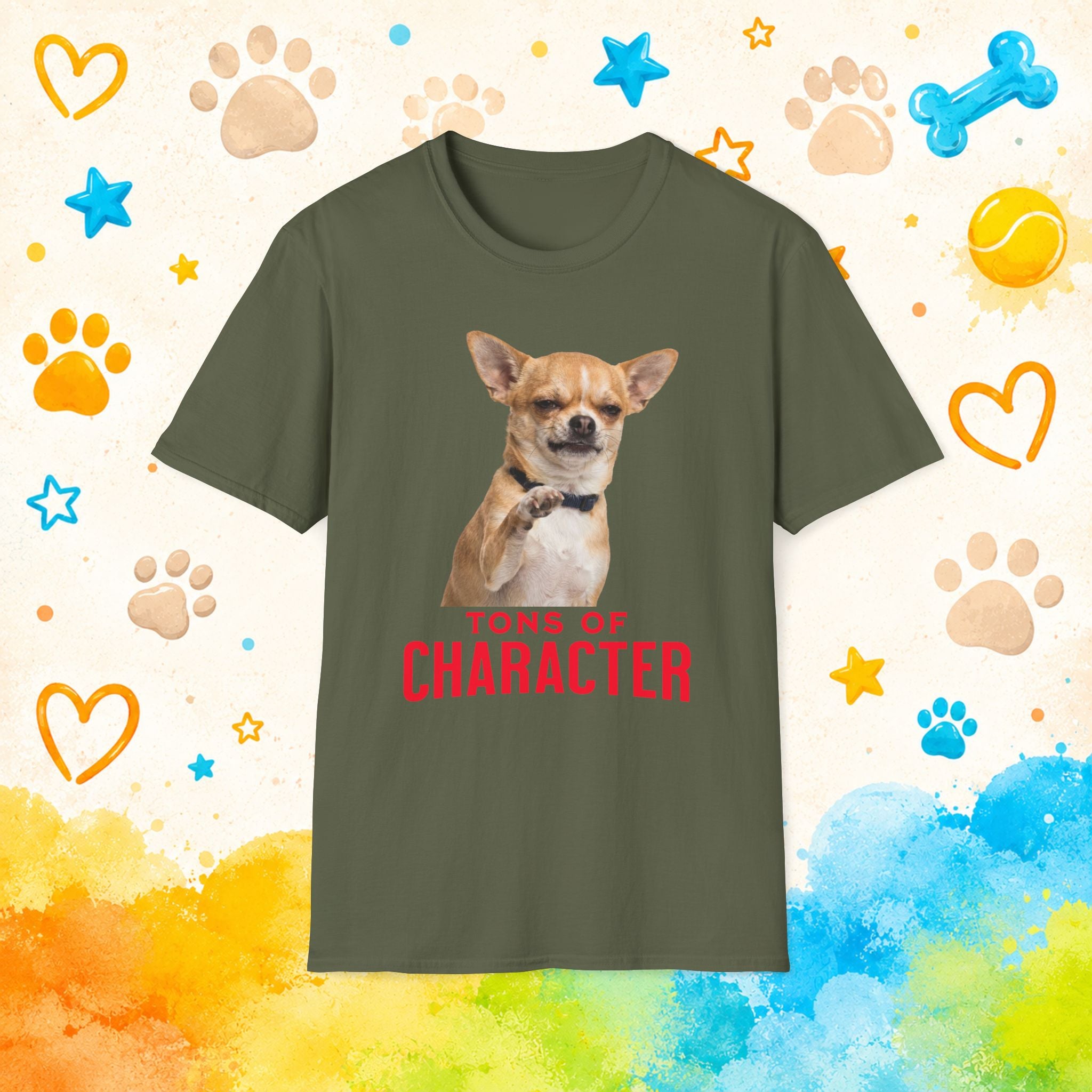 Tons of Character Funny Chihuahua T-Shirt – Big Personality Dog Lover Tee