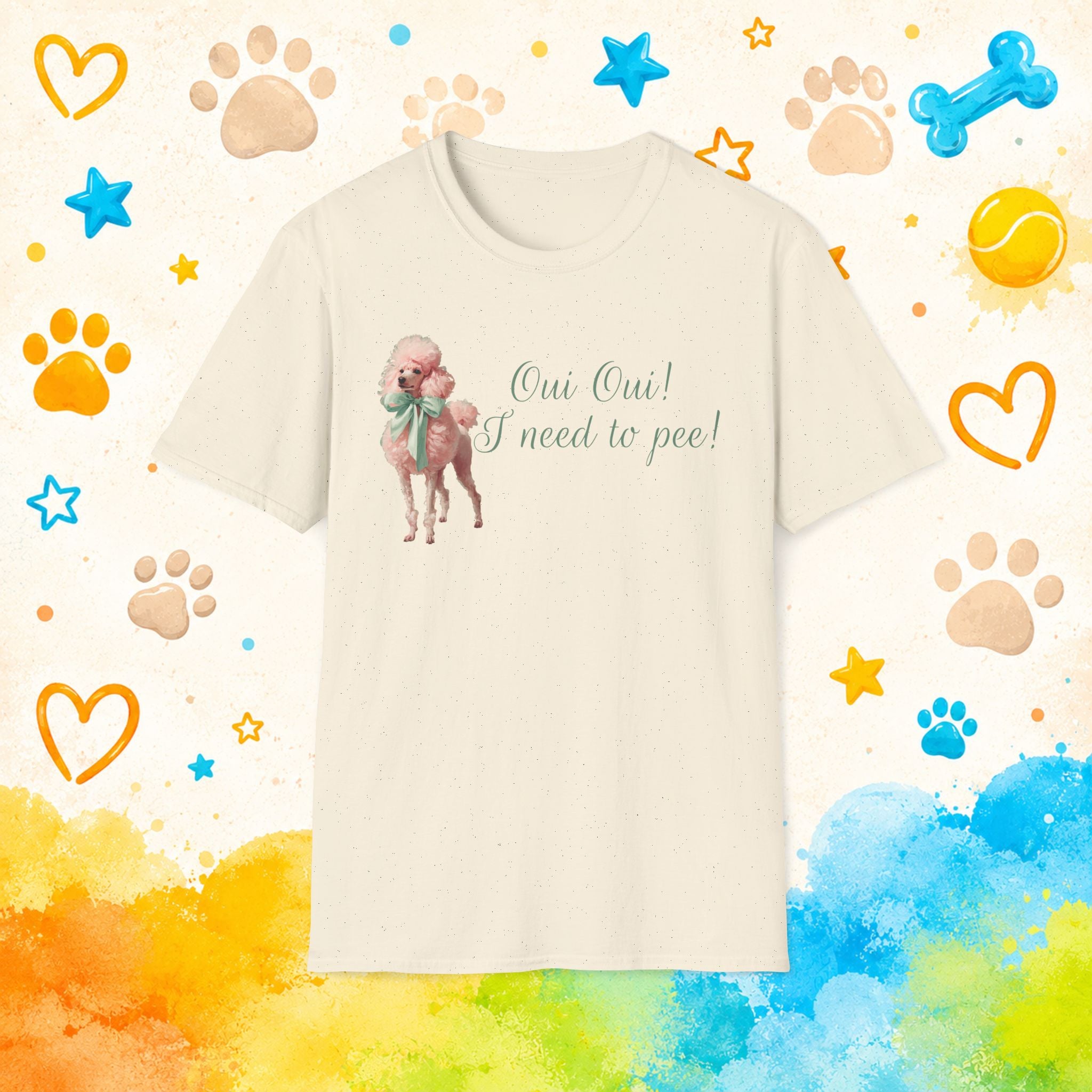 Poodle "Oui Oui! I Need to Pee!" Funny T-shirt