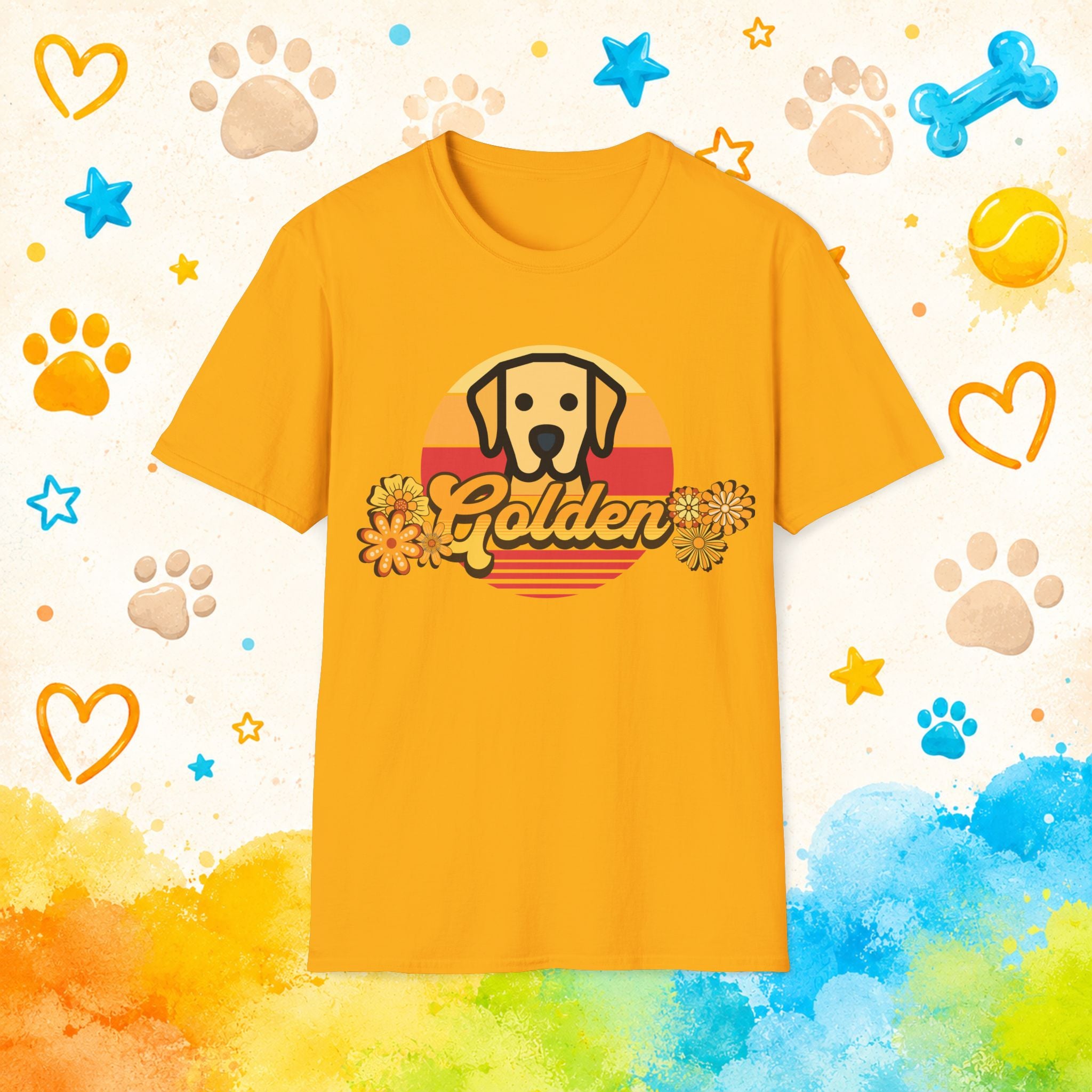 Golden Retriever Vintage Sunset T-Shirt