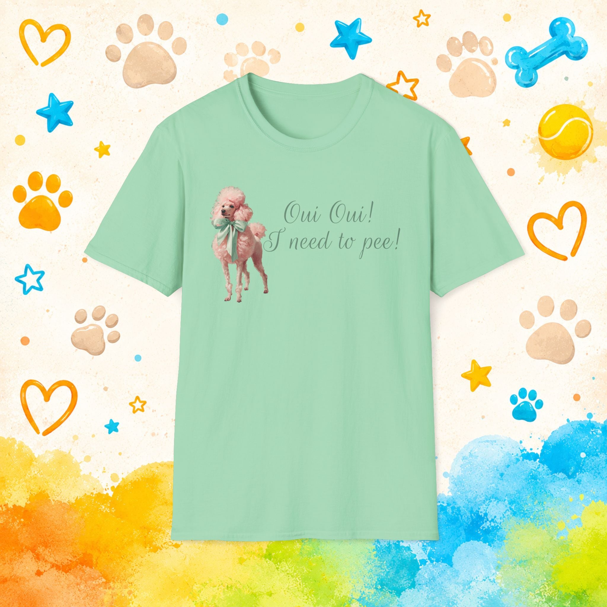 Poodle "Oui Oui! I Need to Pee!" Funny T-shirt