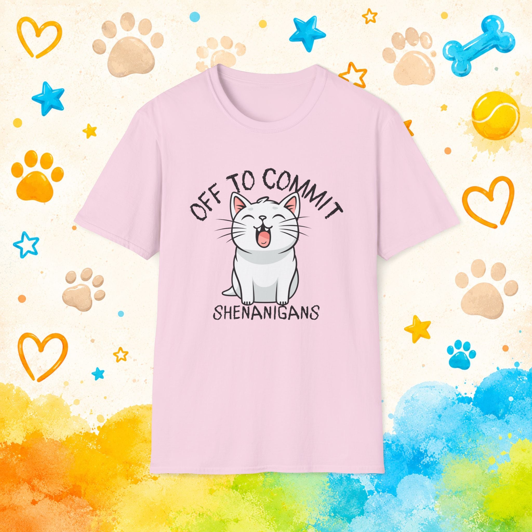 Off to Commit Shenanigans Cat T-Shirt