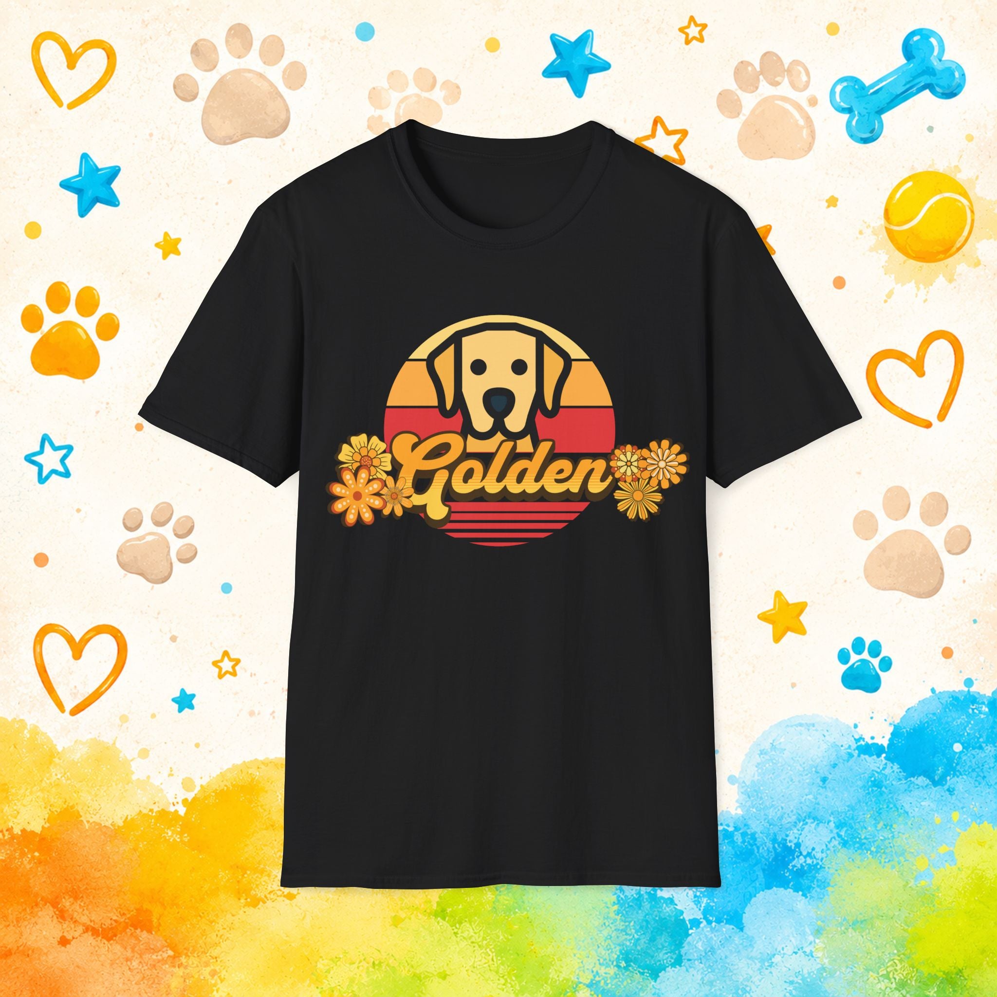 Golden Retriever Vintage Sunset T-Shirt