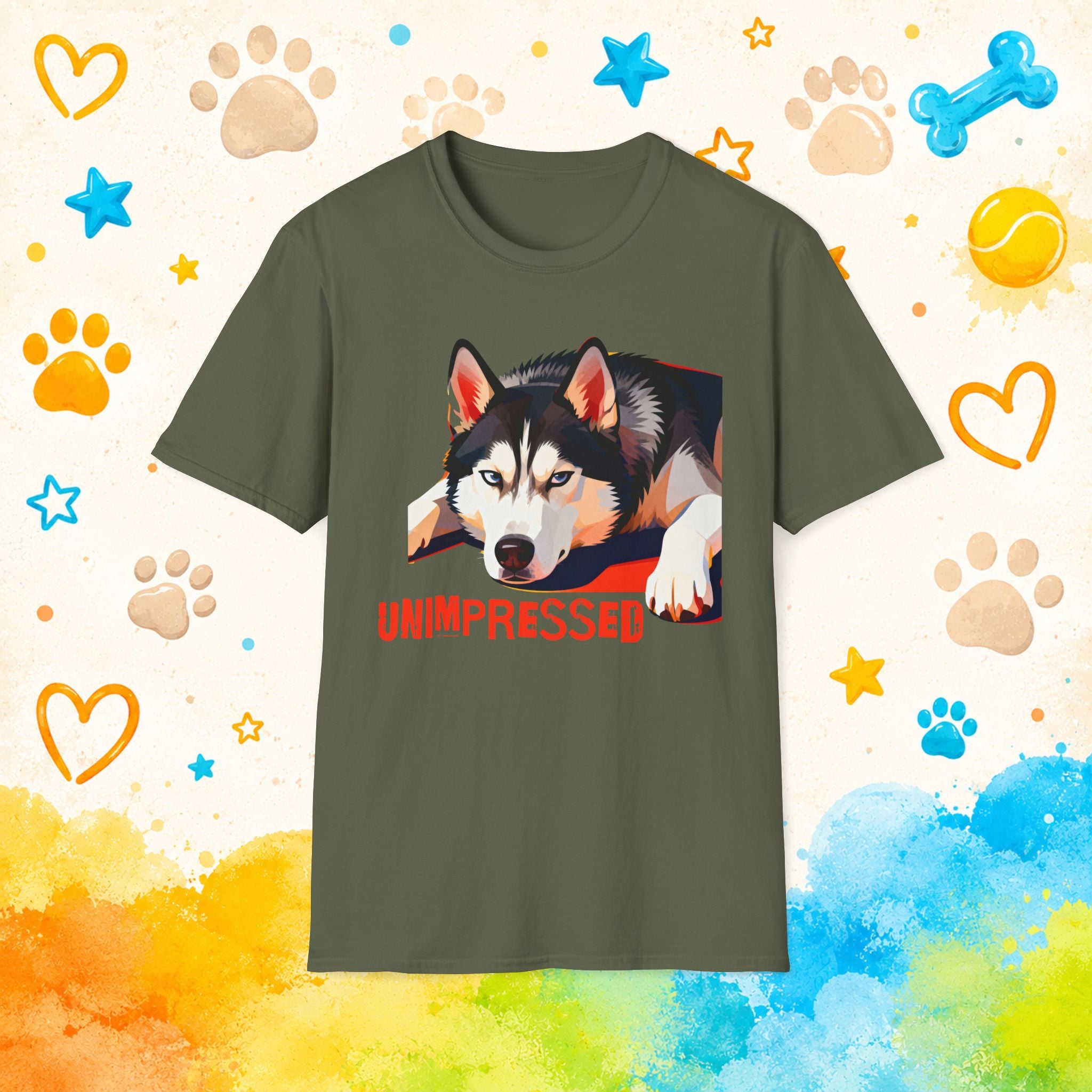 Unimpressed | Funny Siberian Husky T-Shirt | Judgmental Husky Graphic Tee for Dog Lovers
