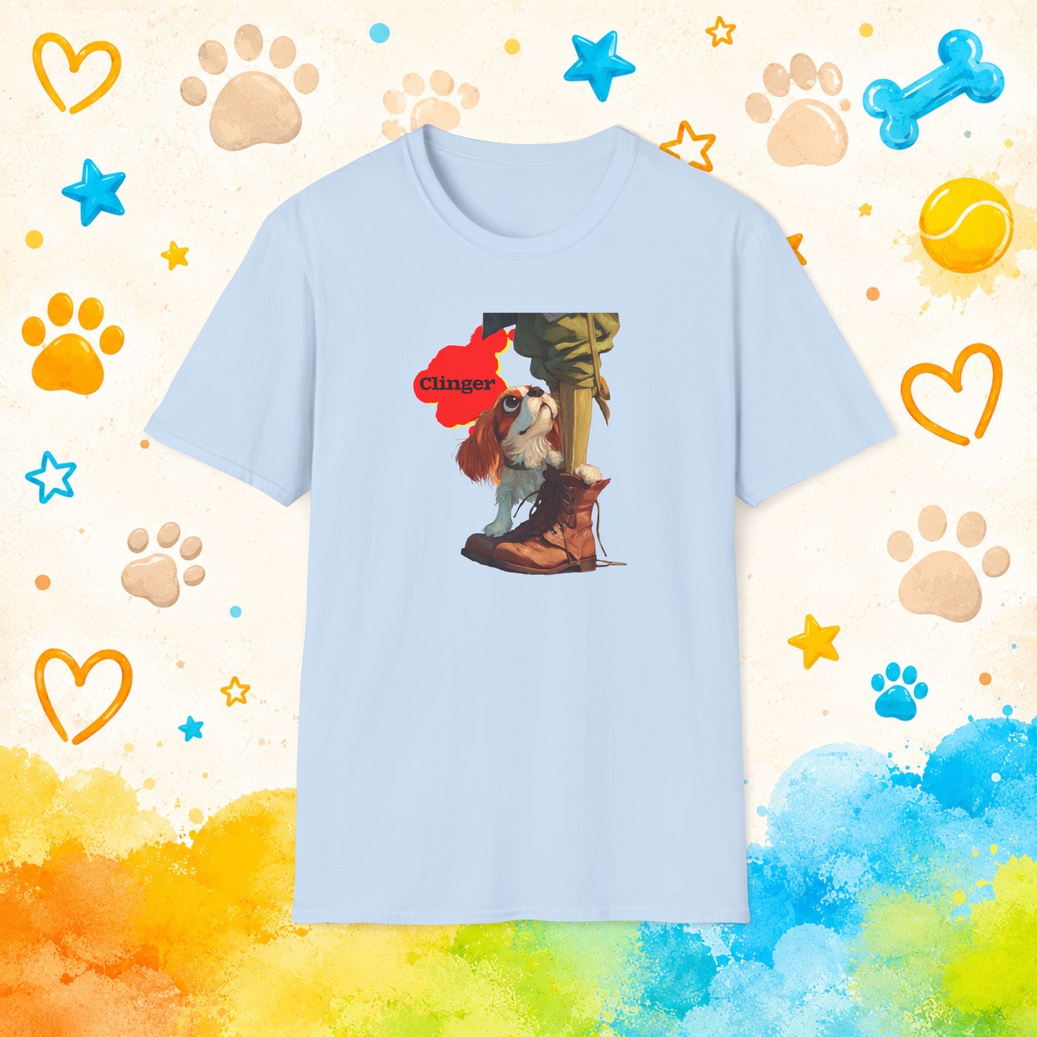 Clinger Cavalier King Charles Spaniel T-Shirt – Velcro Dog Life Funny Pet Lover Tee