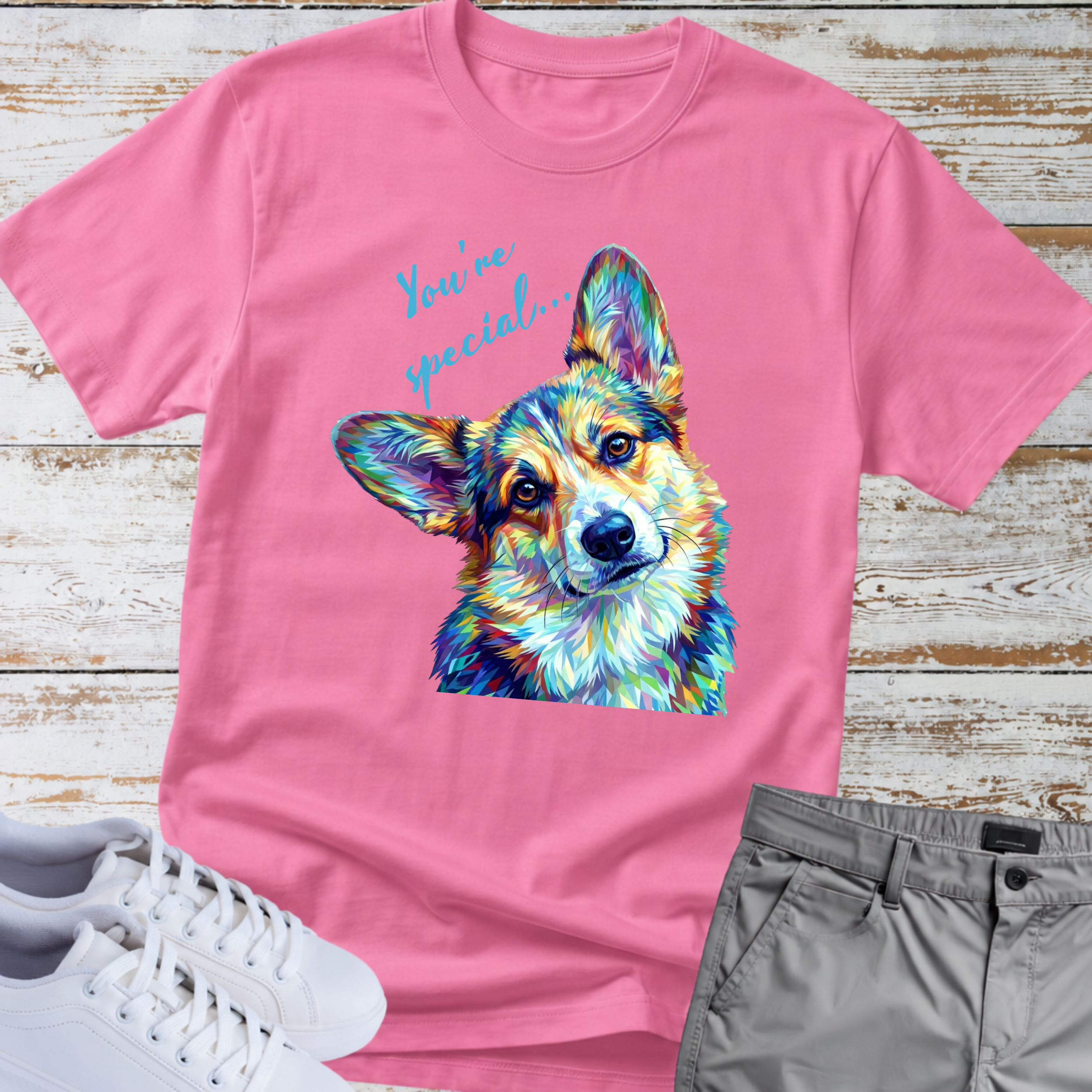 Colorful Corgi "You're Special" Tee