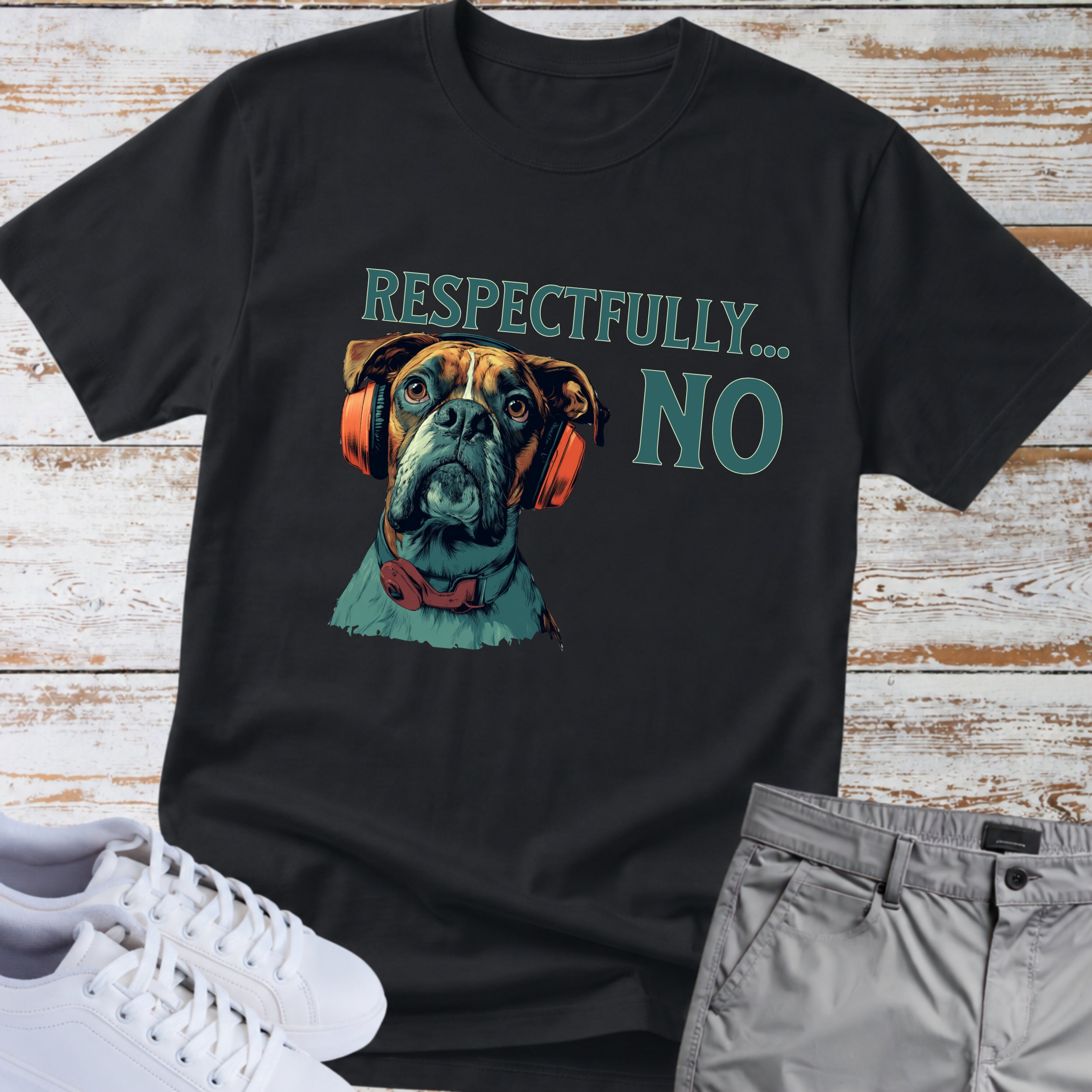 Respectfully… NO. Boxer Dog Graphic T-Shirt