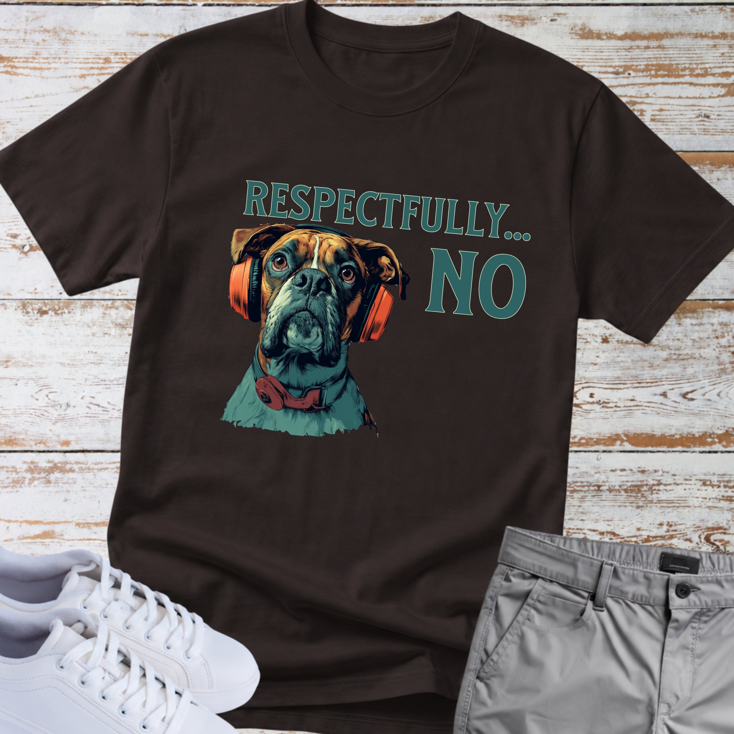 Respectfully… NO. Boxer Dog Graphic T-Shirt