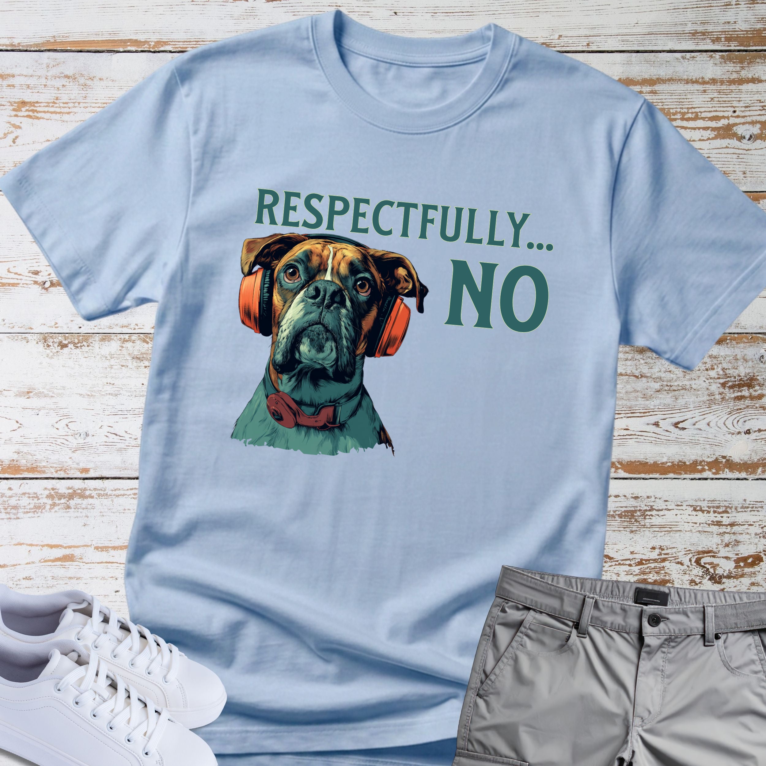 Respectfully… NO. Boxer Dog Graphic T-Shirt