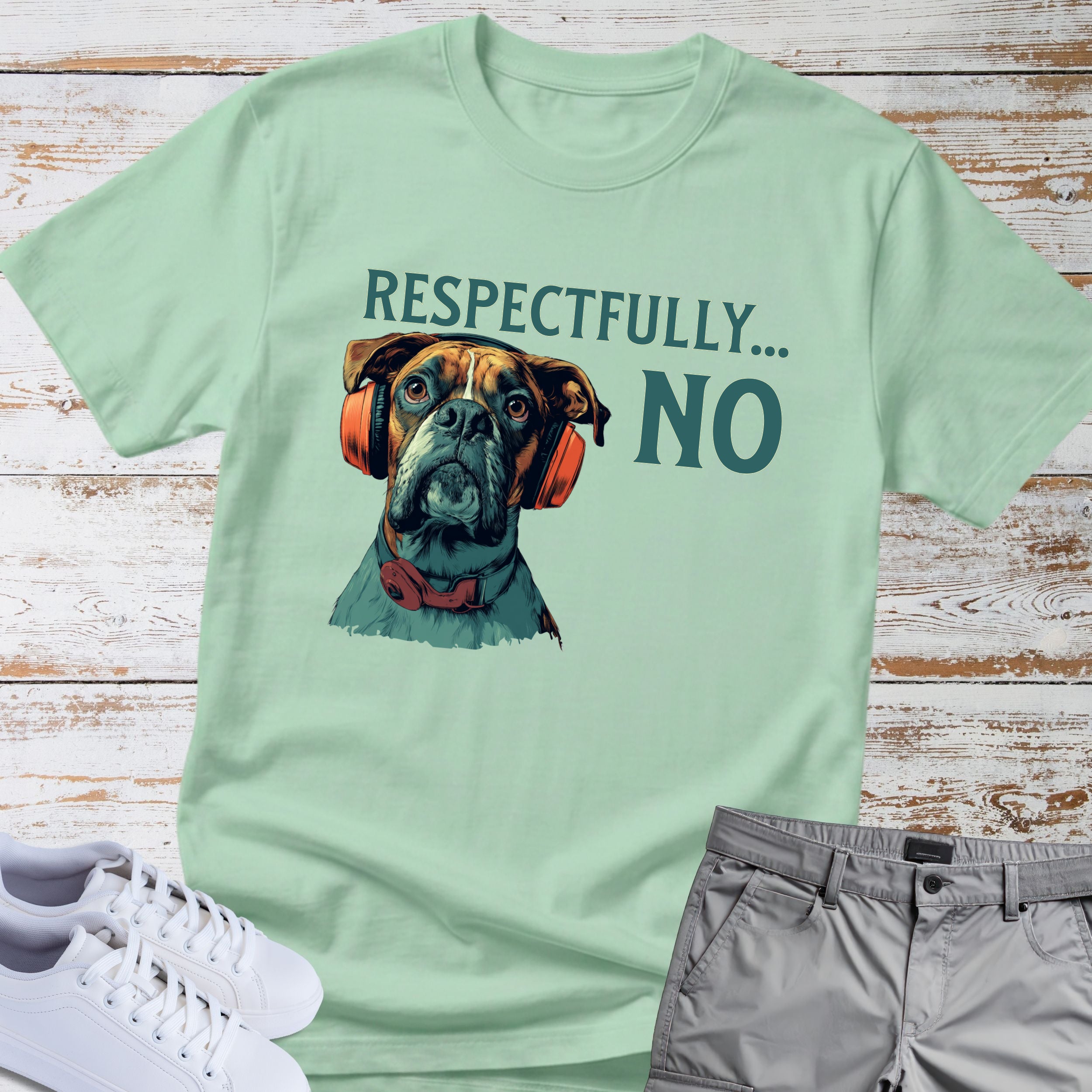 Respectfully… NO. Boxer Dog Graphic T-Shirt