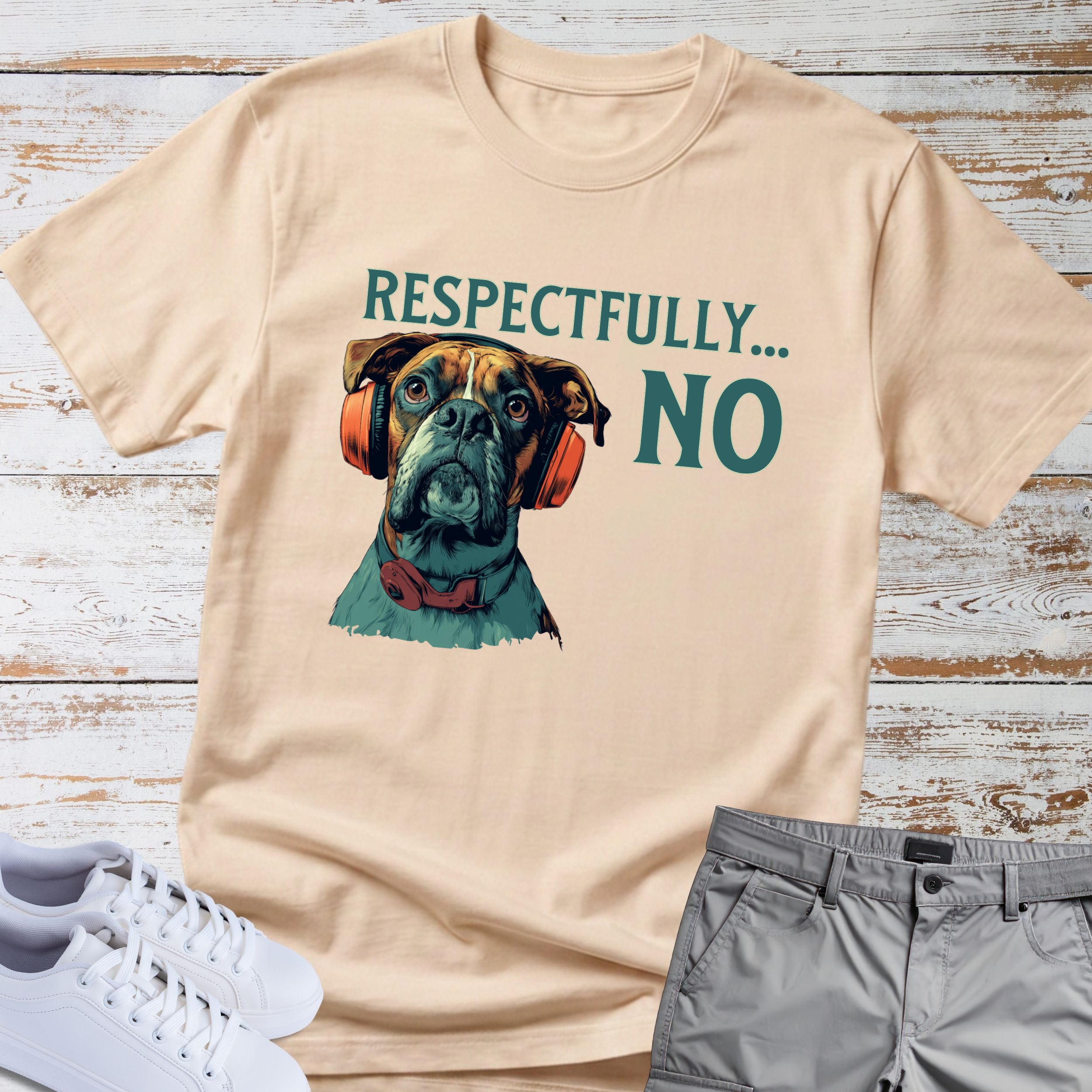 Respectfully… NO. Boxer Dog Graphic T-Shirt