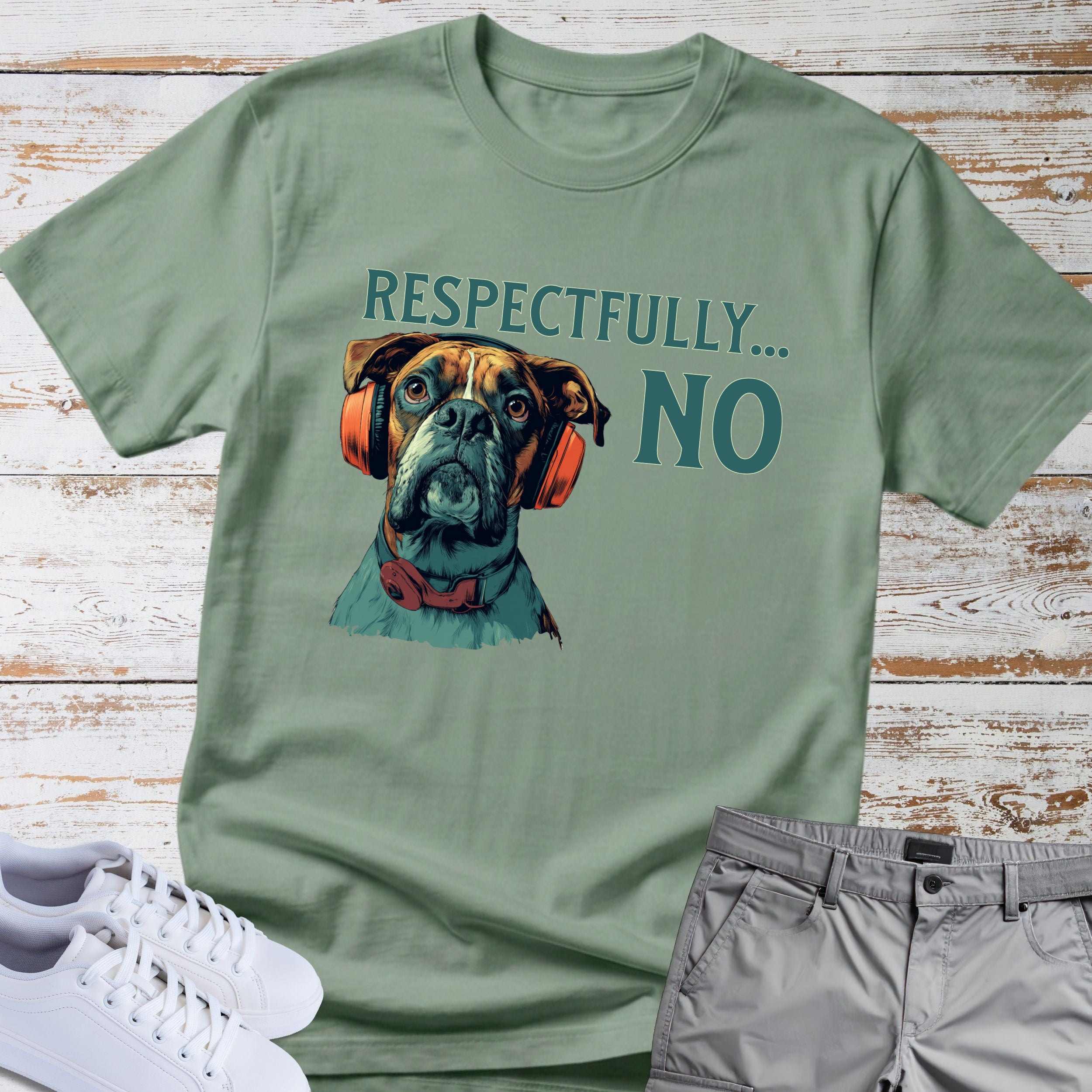 Respectfully… NO. Boxer Dog Graphic T-Shirt