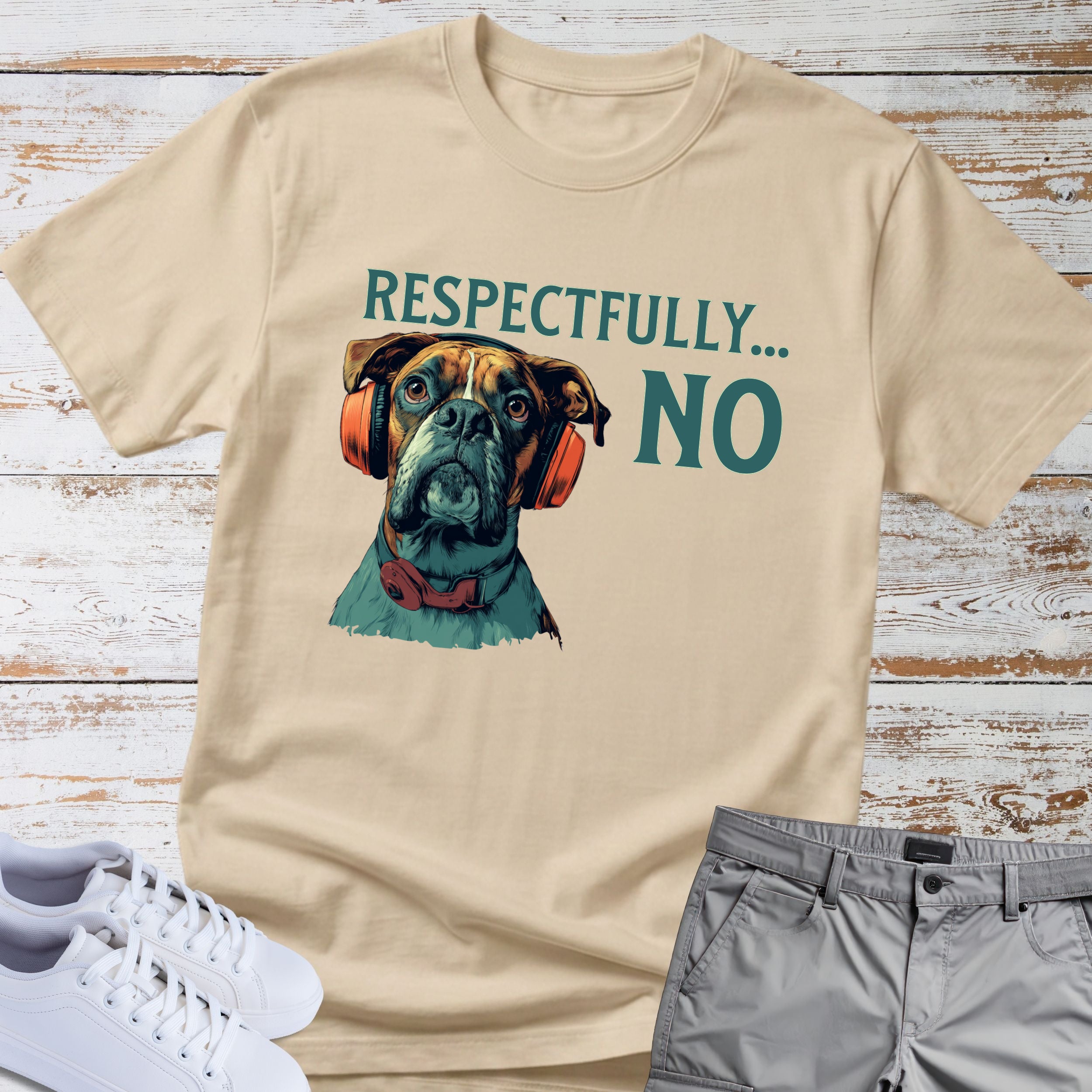 Respectfully… NO. Boxer Dog Graphic T-Shirt