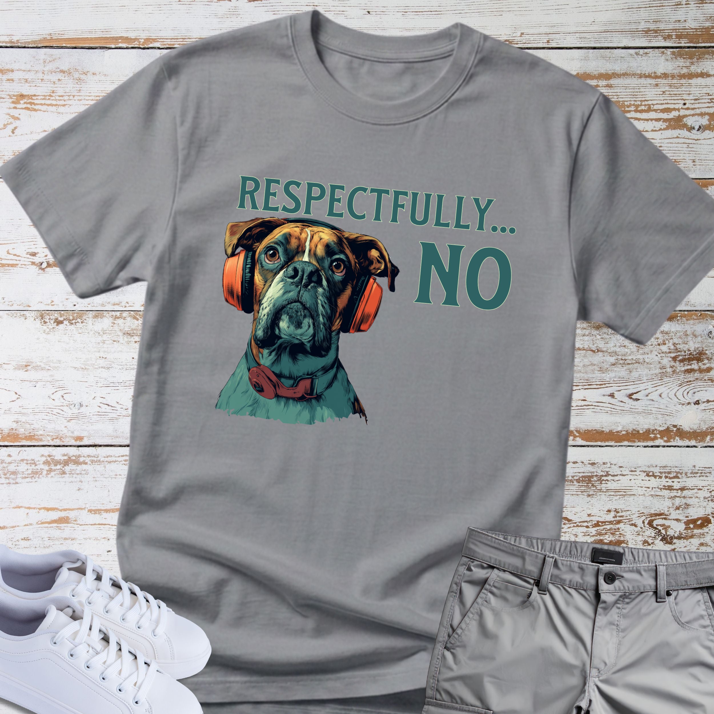 Respectfully… NO. Boxer Dog Graphic T-Shirt