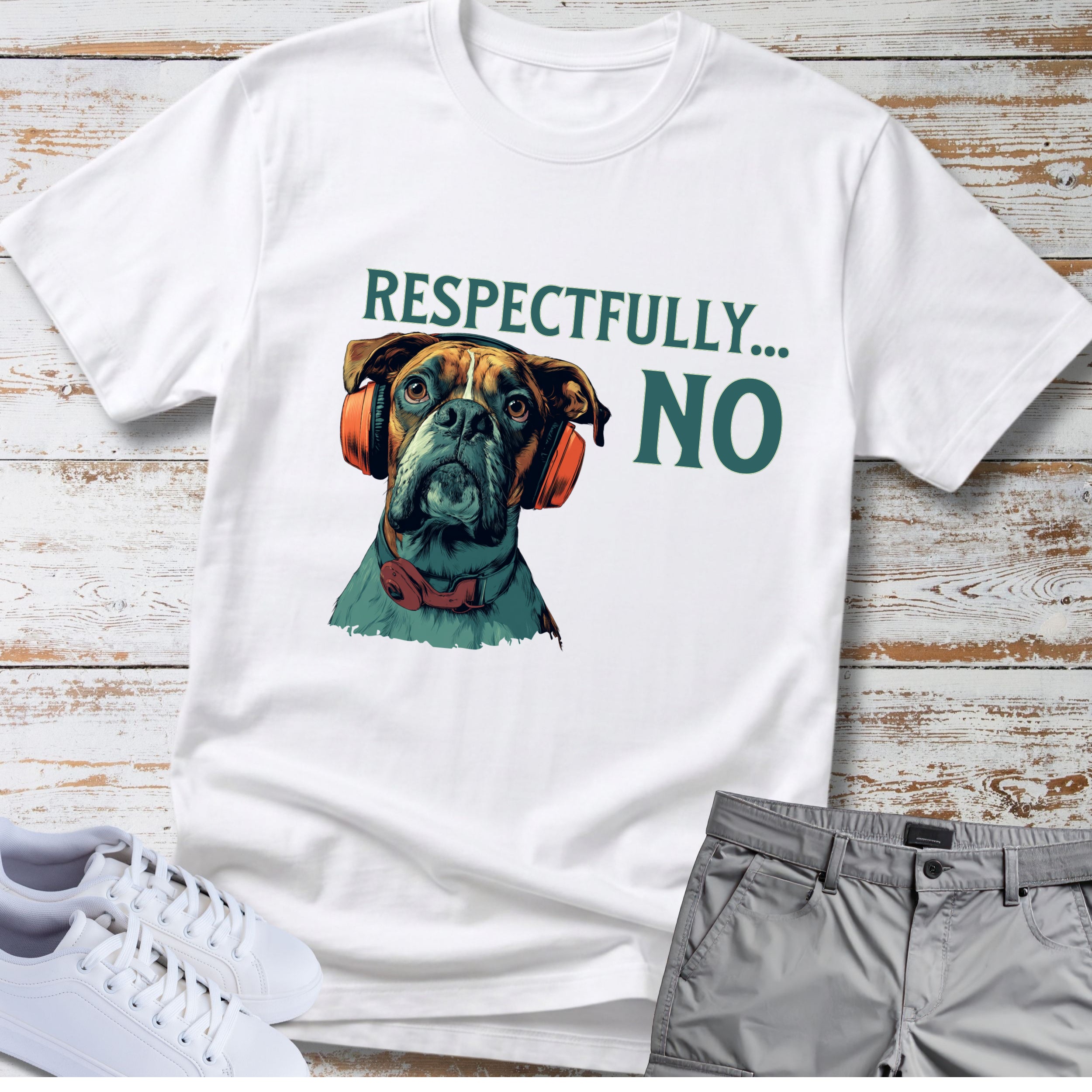 Respectfully… NO. Boxer Dog Graphic T-Shirt