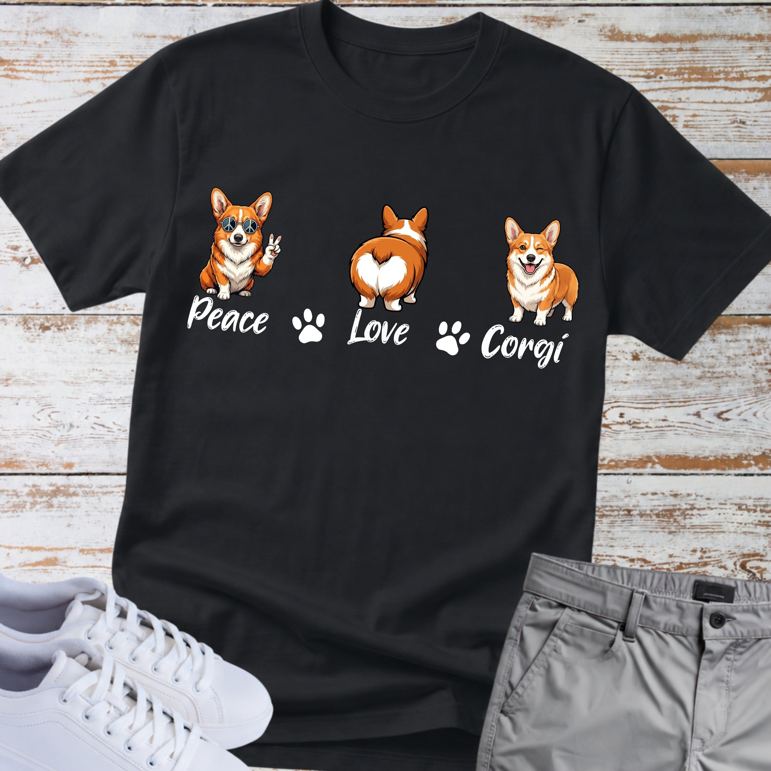 Peace Love Corgi T-Shirt