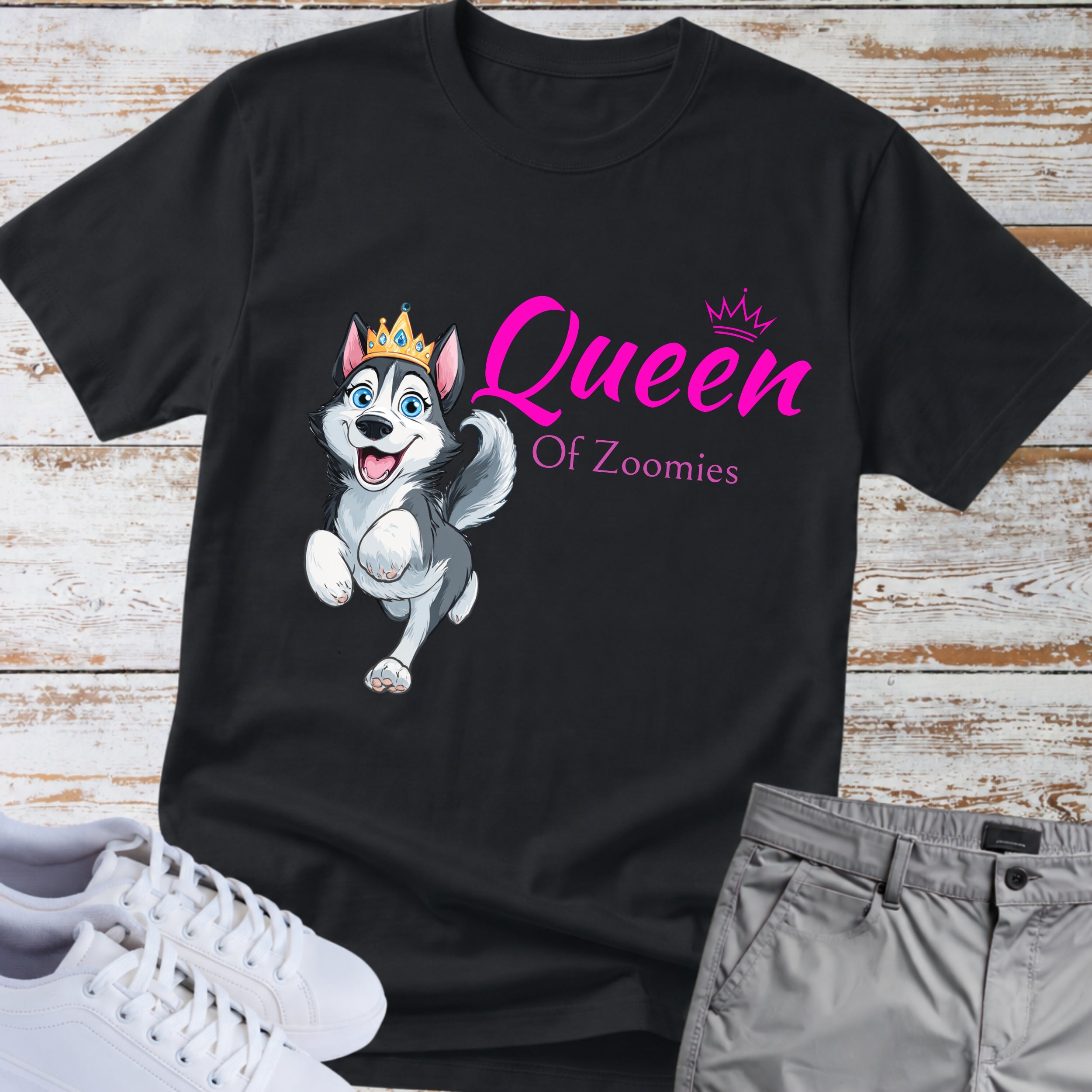 Queen of Zoomies Siberian Husky T-Shirt