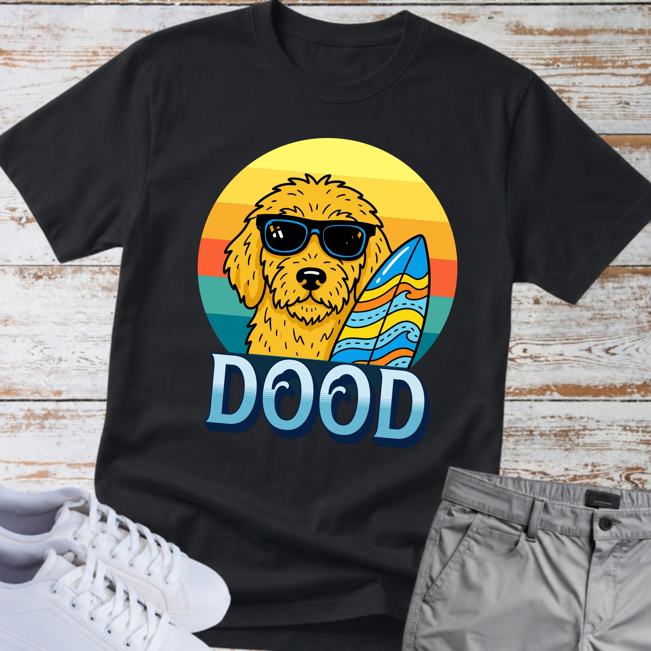 Goldendoodle Surfing Dood T-Shirt