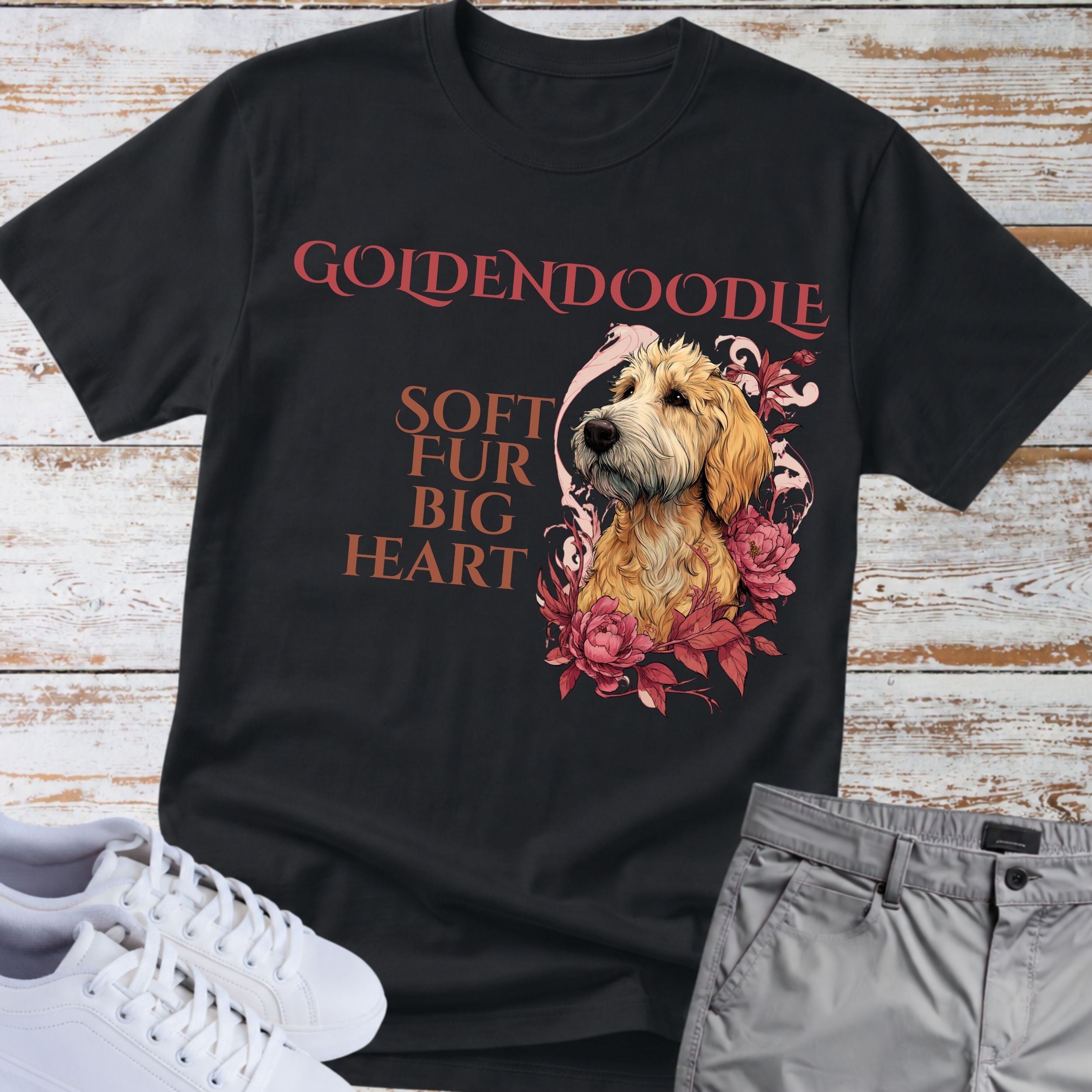 Goldendoodle Soft Fur Big Heart T-Shirt