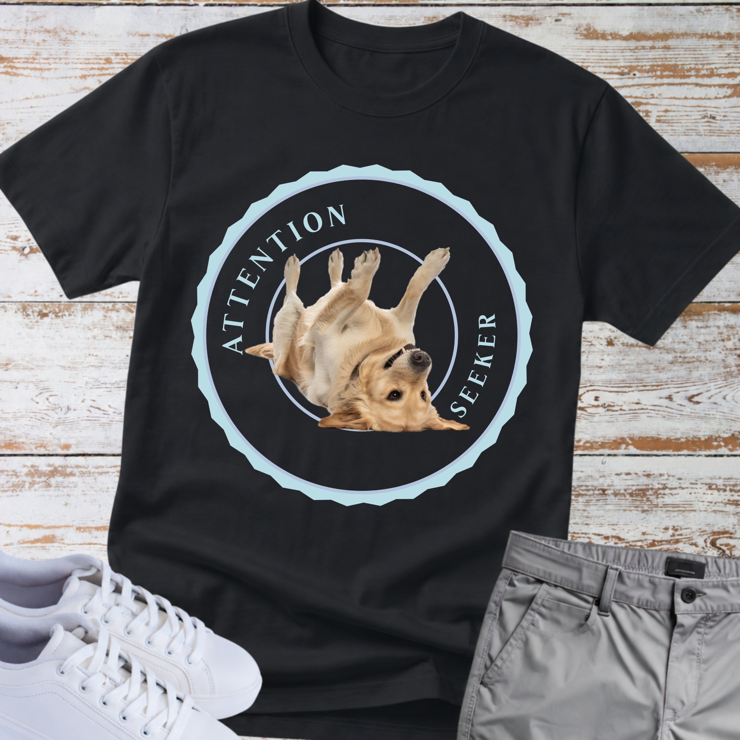 Golden Retriever "Attention Seeker" Honour Badge T-Shirt