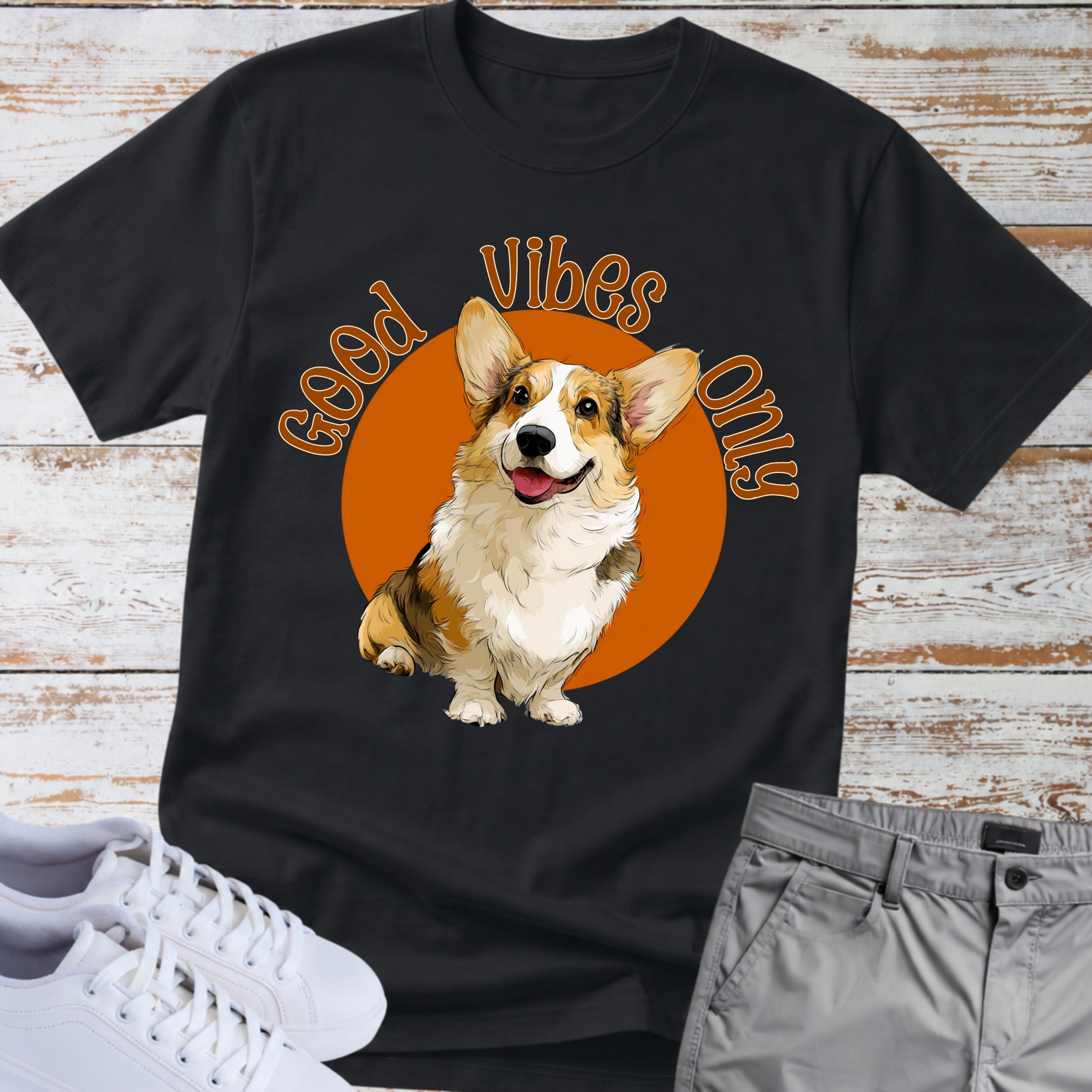 Good Vibes Only Corgi T-Shirt