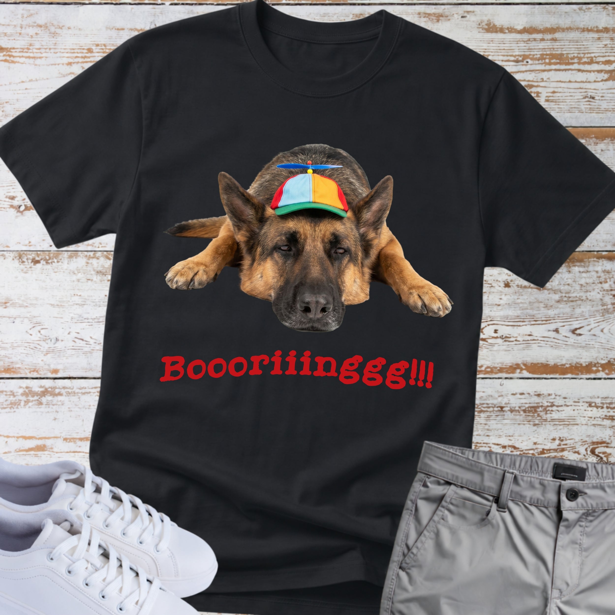 German Shepherd "Boooriinngg" T-Shirt