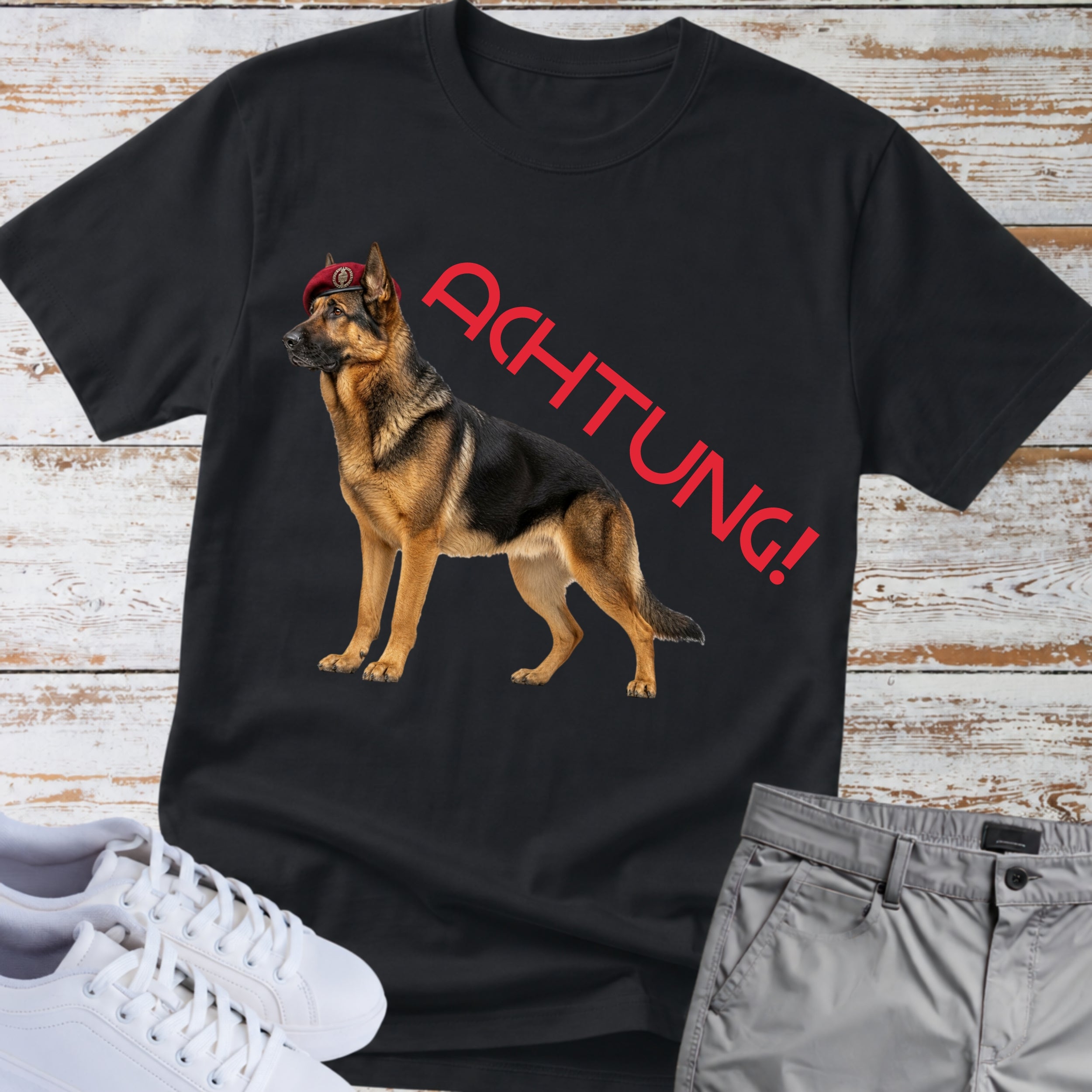 Police K9 German Shepherd Achtung! T-Shirt