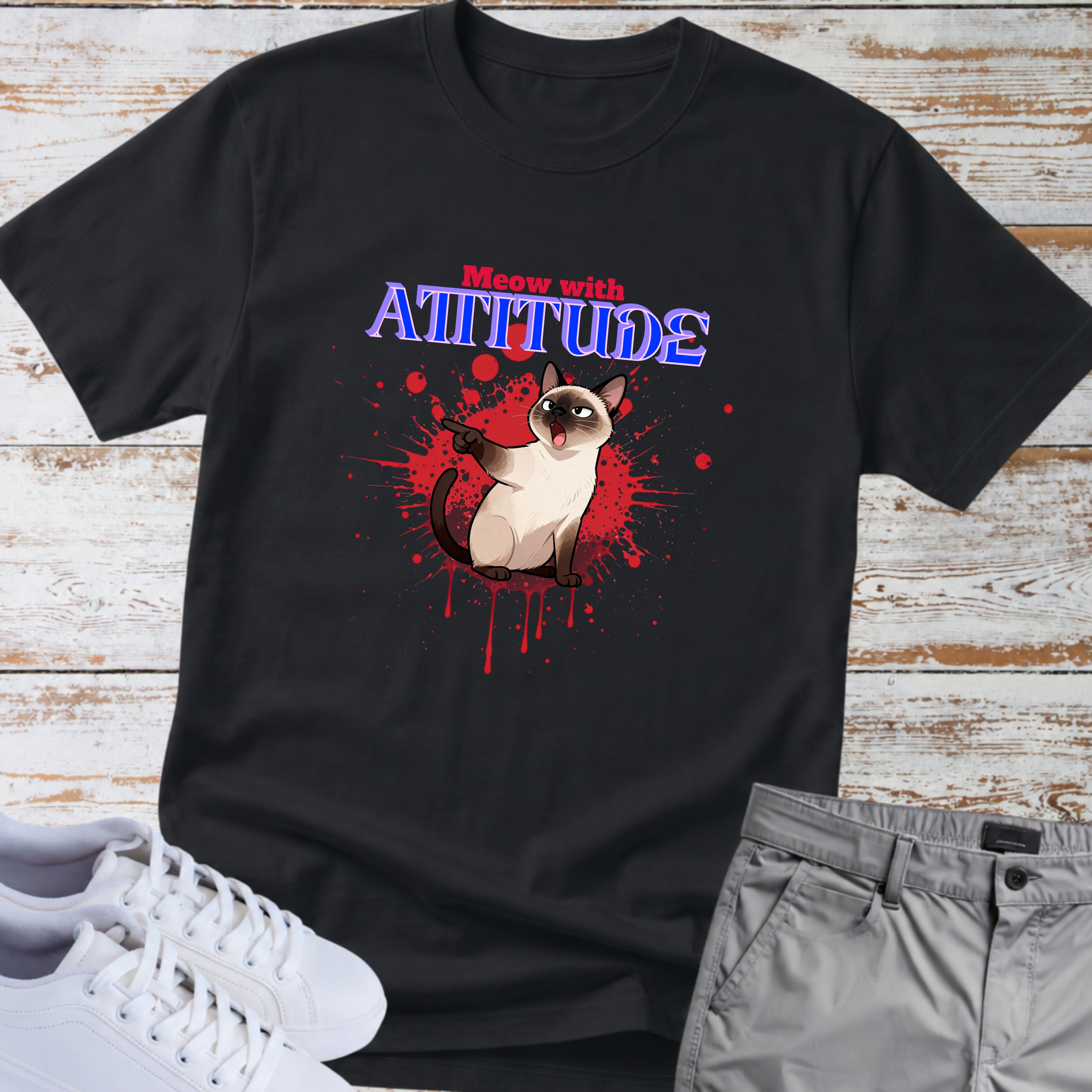 Cat “Meow With Attitude” T-Shirt