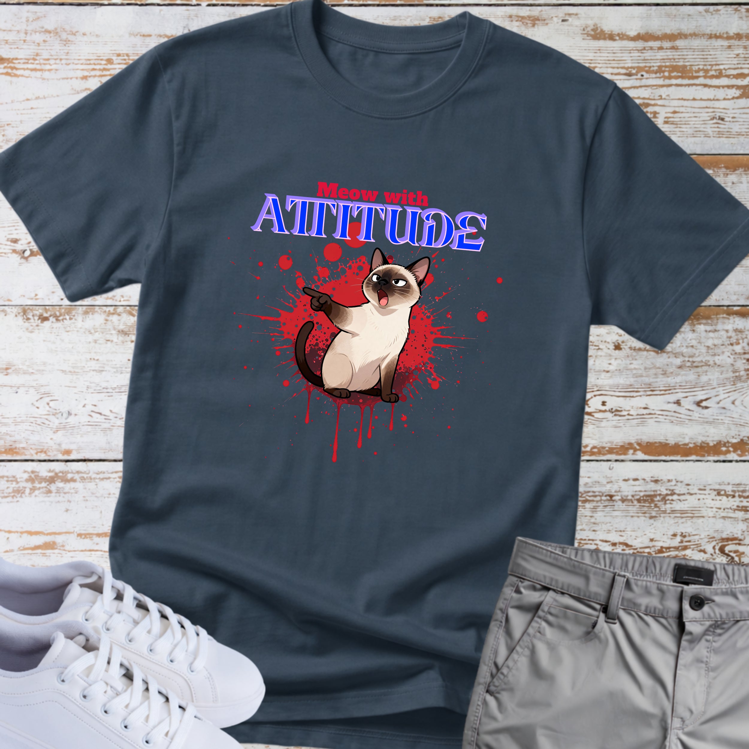 Cat “Meow With Attitude” T-Shirt