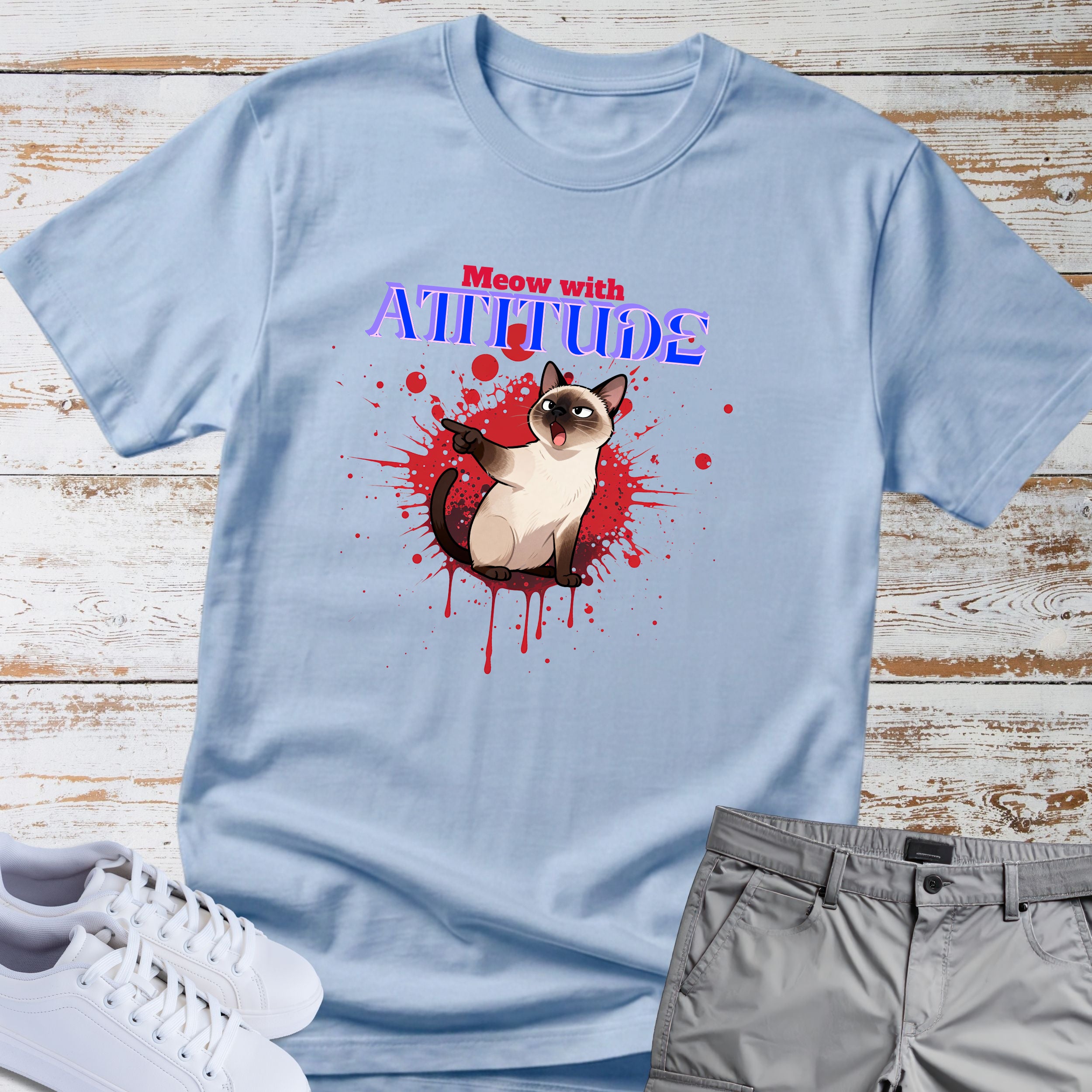 Cat “Meow With Attitude” T-Shirt