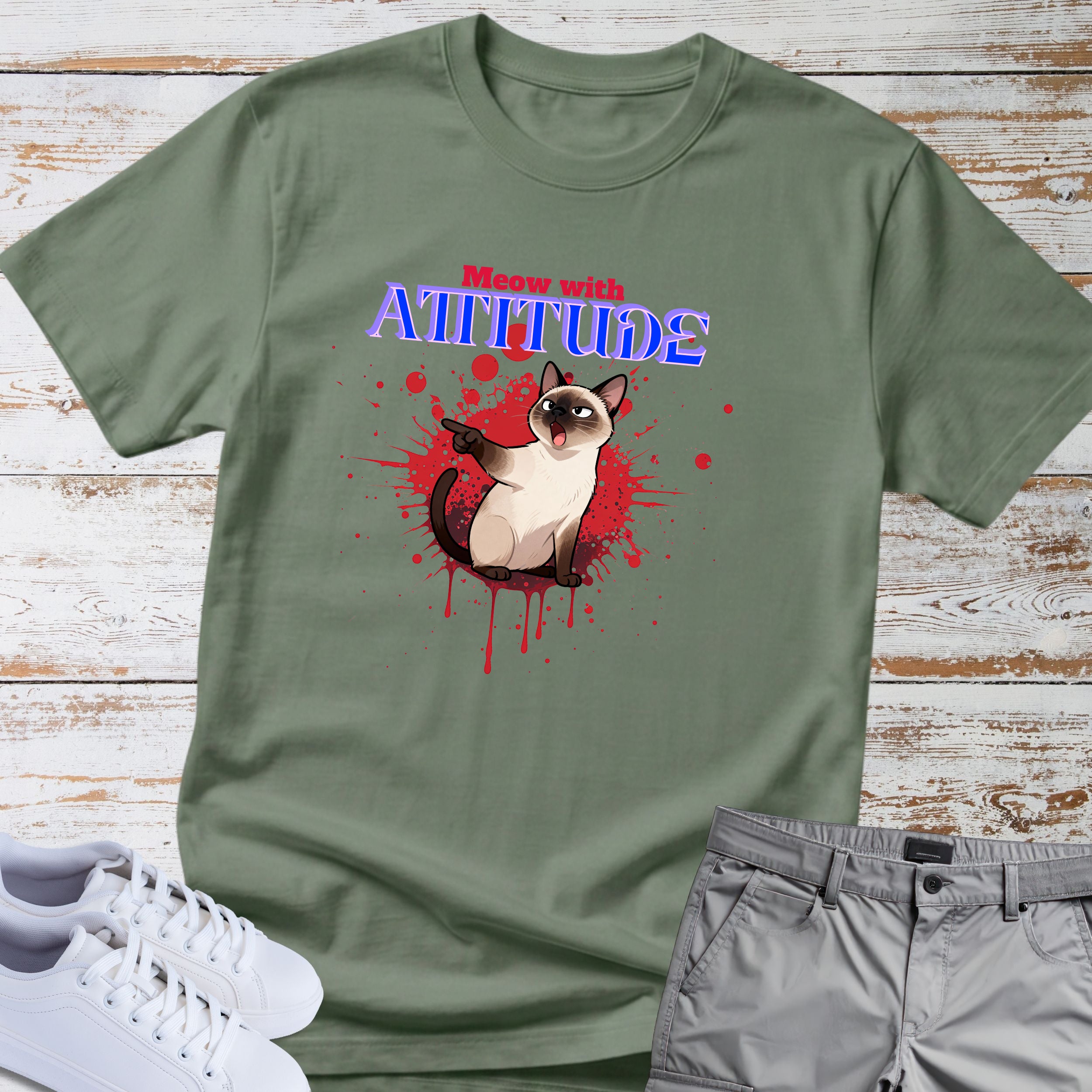 Cat “Meow With Attitude” T-Shirt
