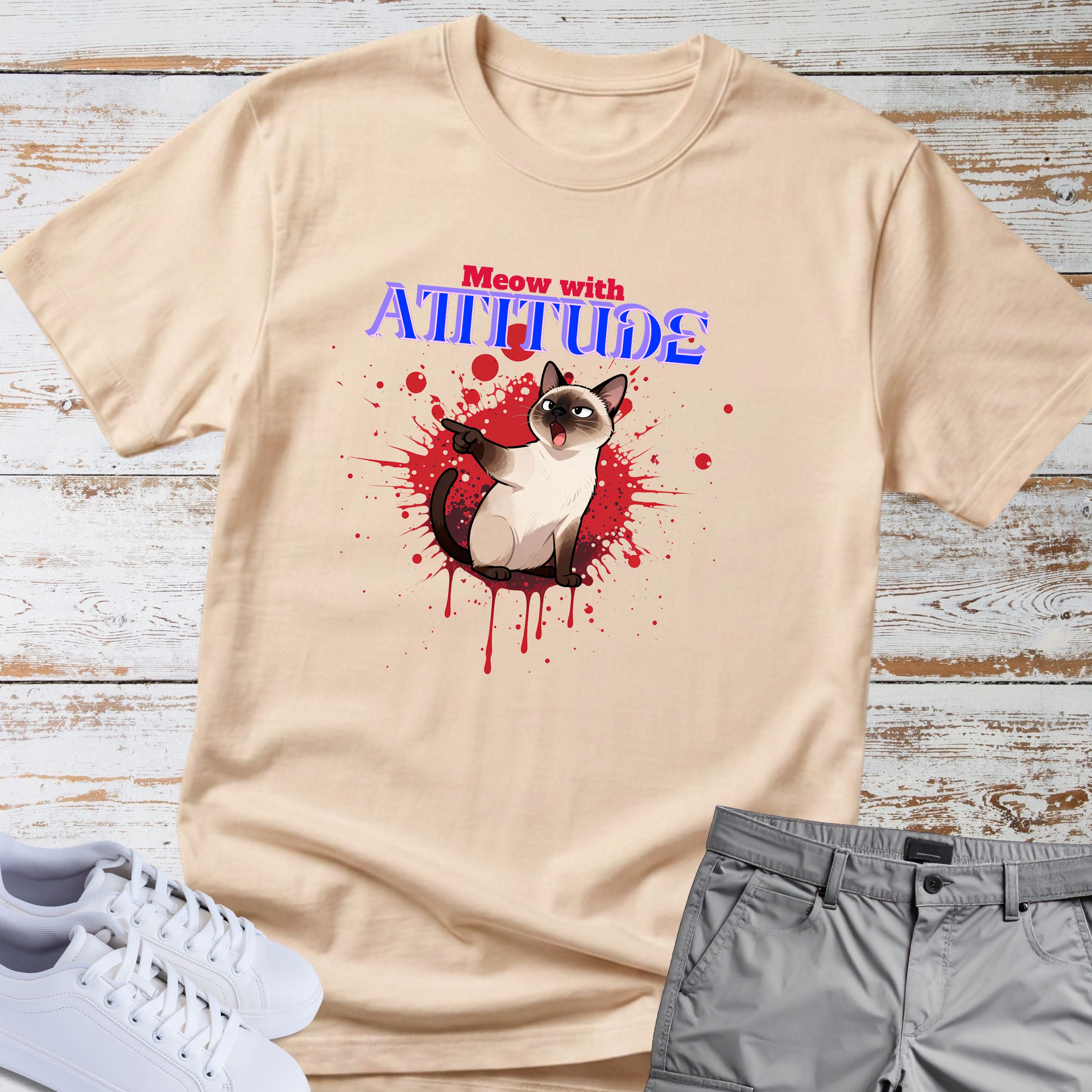 Cat “Meow With Attitude” T-Shirt