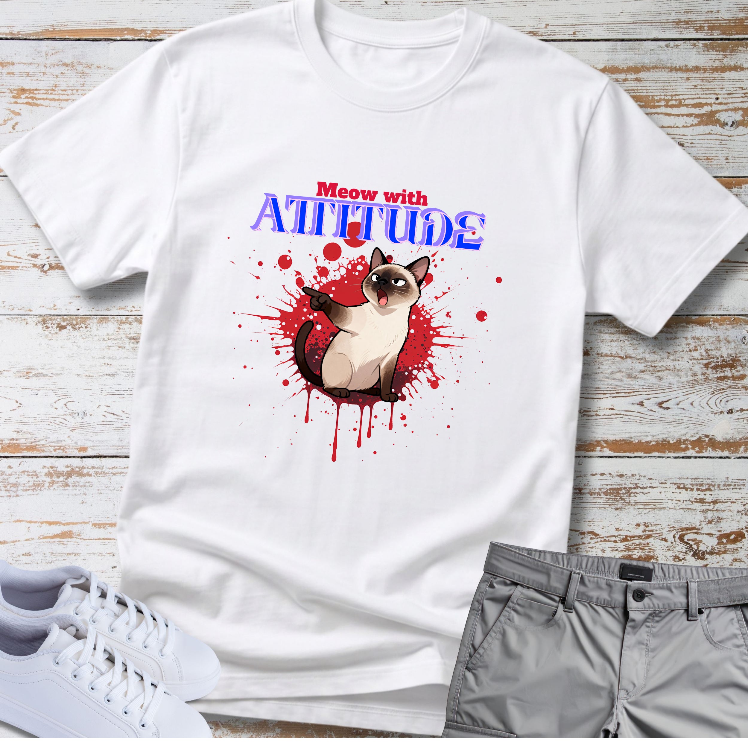 Cat “Meow With Attitude” T-Shirt