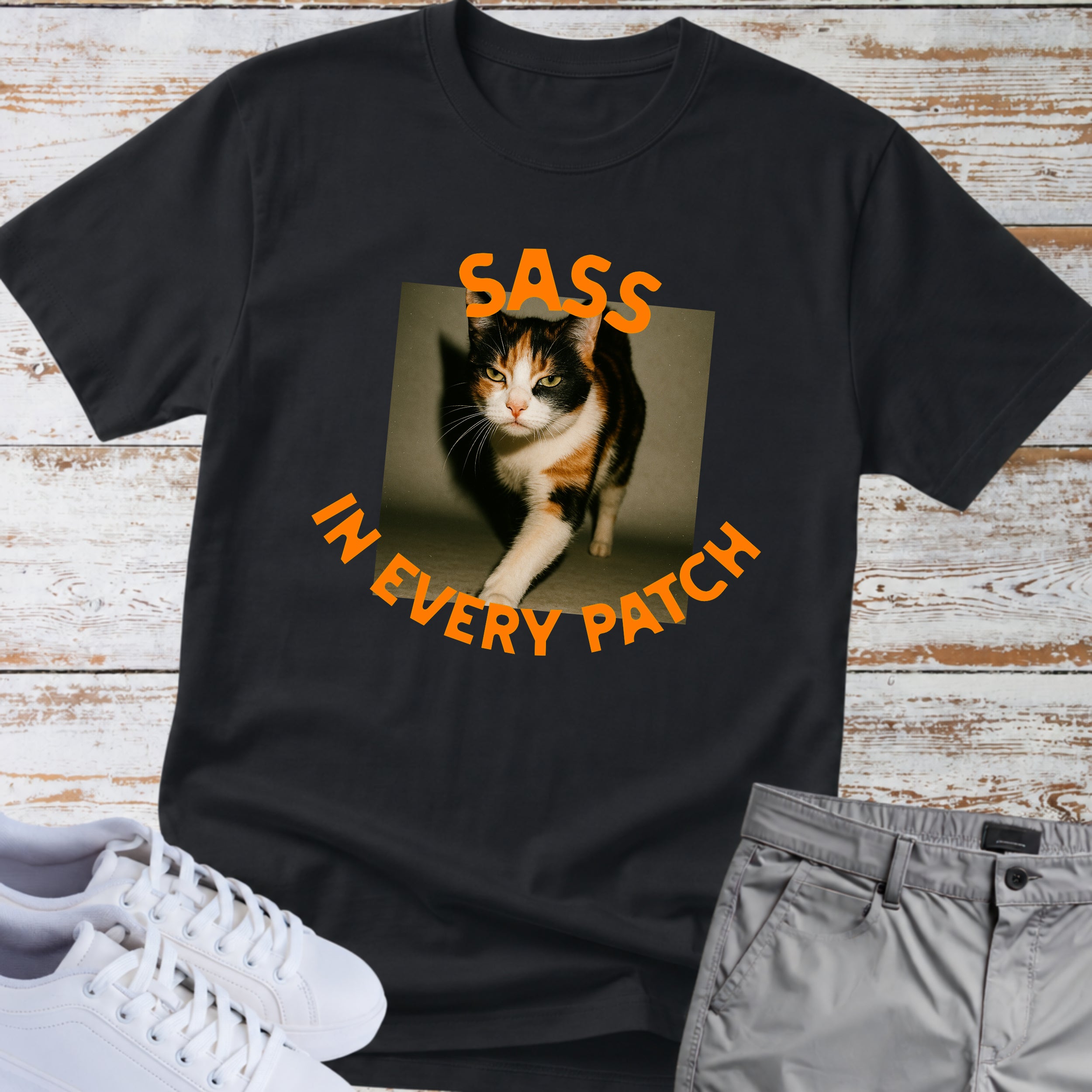 Cat "Sass in Every Patch" T-shirt