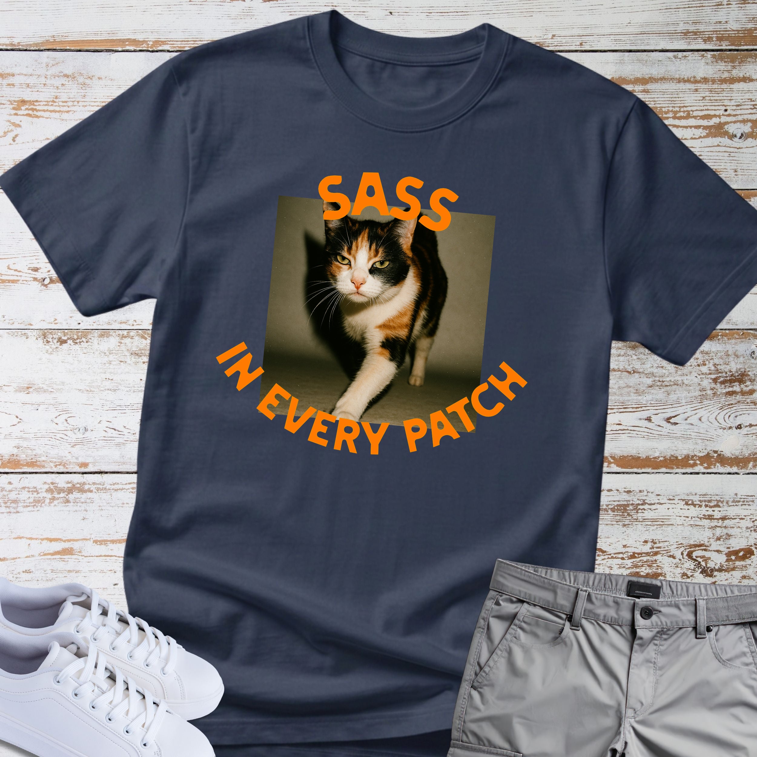 Cat "Sass in Every Patch" T-shirt